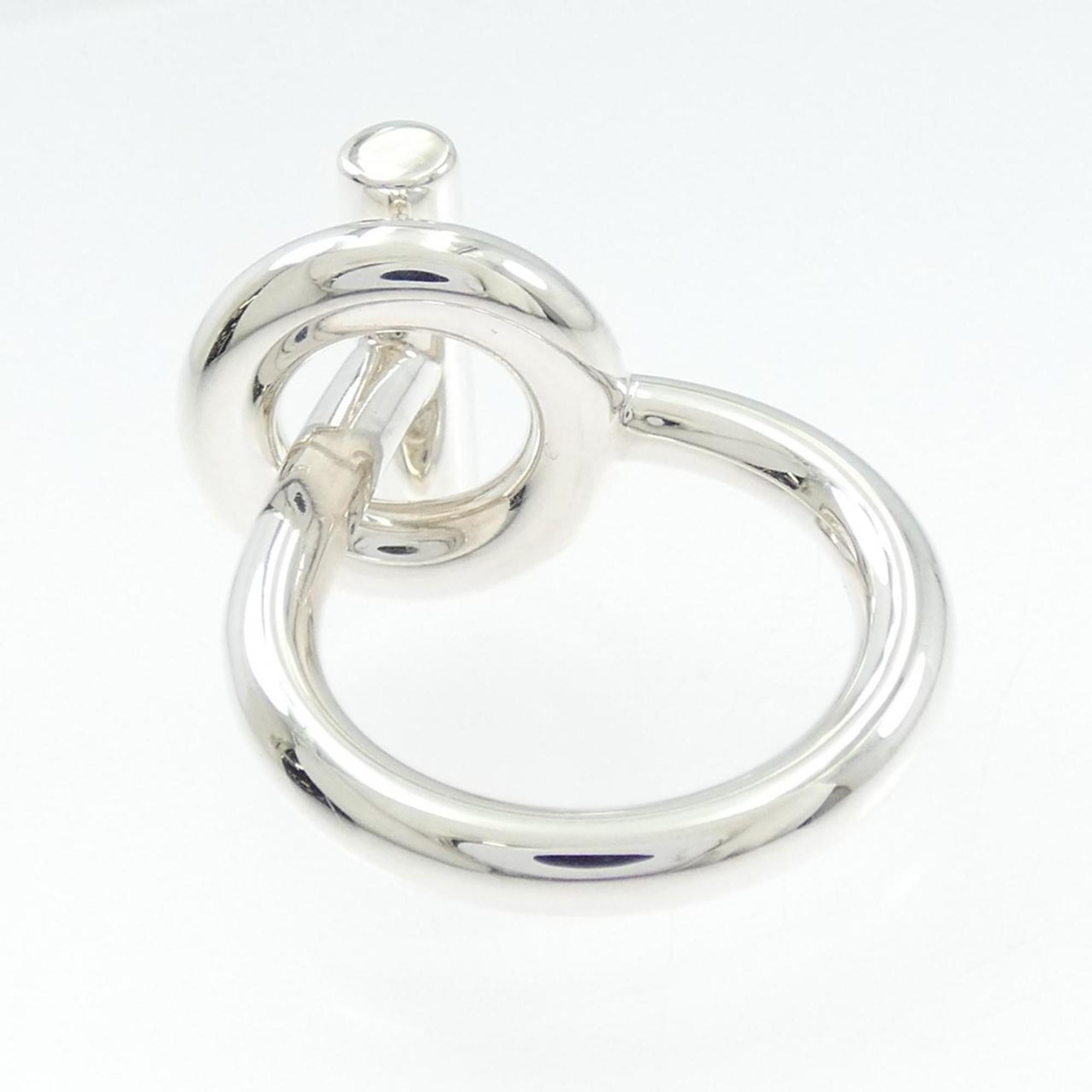 Hermes Silver 925 Band Ring (Pre-Owned)