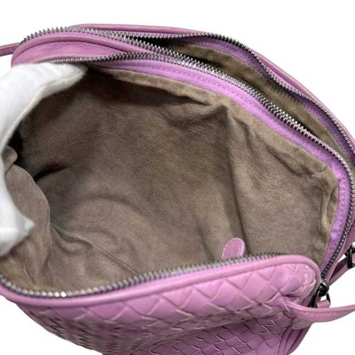 Bottega Veneta Pink Purple Intrecciato Shoulder Bag (Pre-Owned)