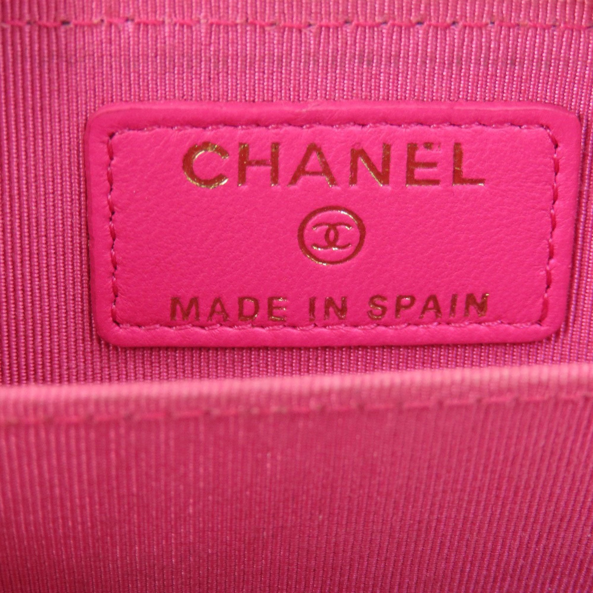 Chanel Matelasse Pink Leather Coin Purse/Coin Case (Pre-Owned)