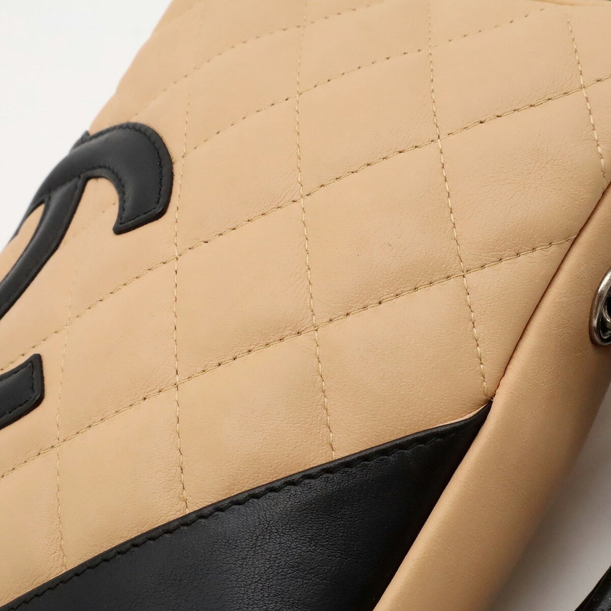 Chanel Beige Black Pochette Shoulder Bag (Pre-Owned)
