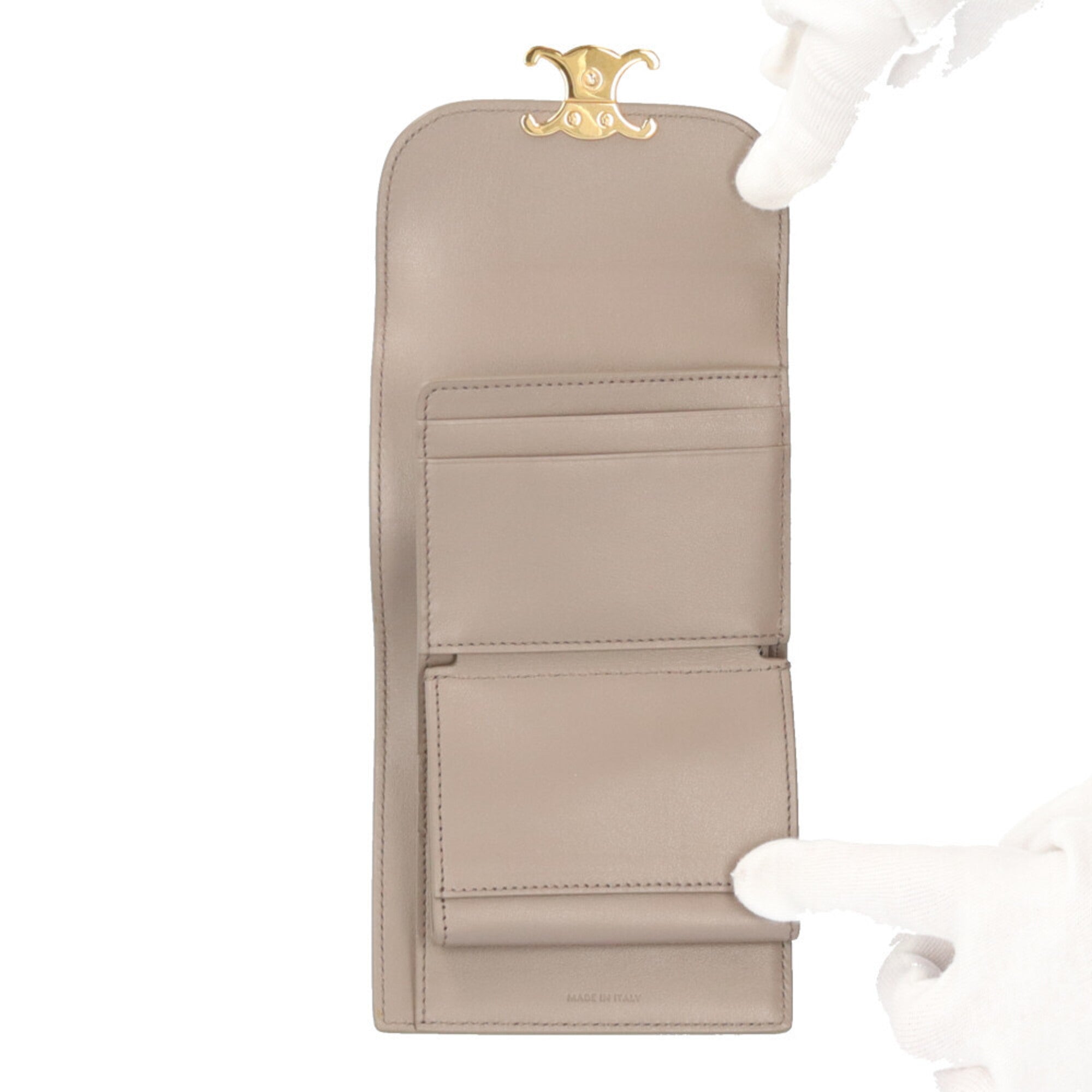 Celine Beige Leather Wallet (Tri-Fold) (Pre-Owned)