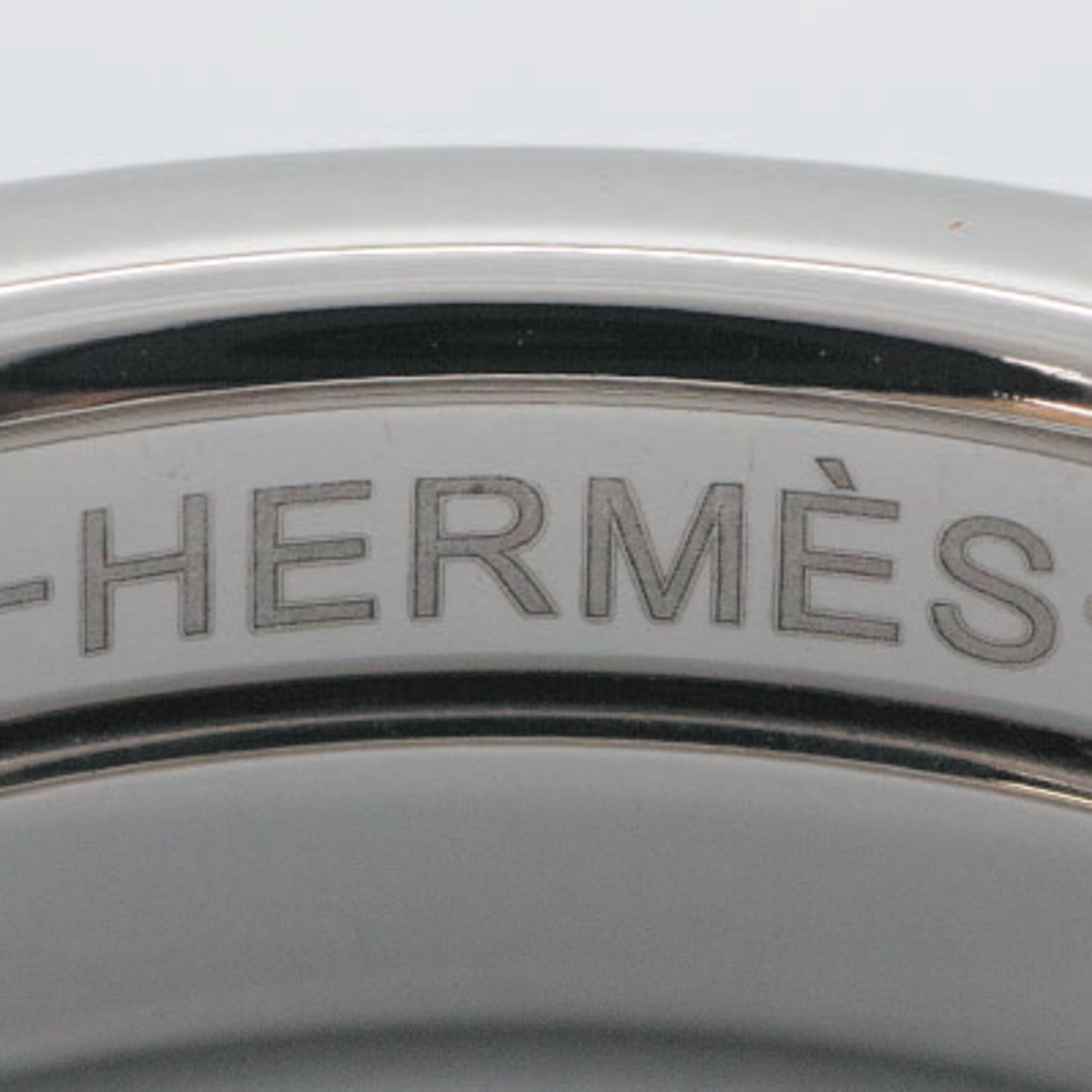 Hermes Collier De Chien White Palladium Band Ring (Pre-Owned)