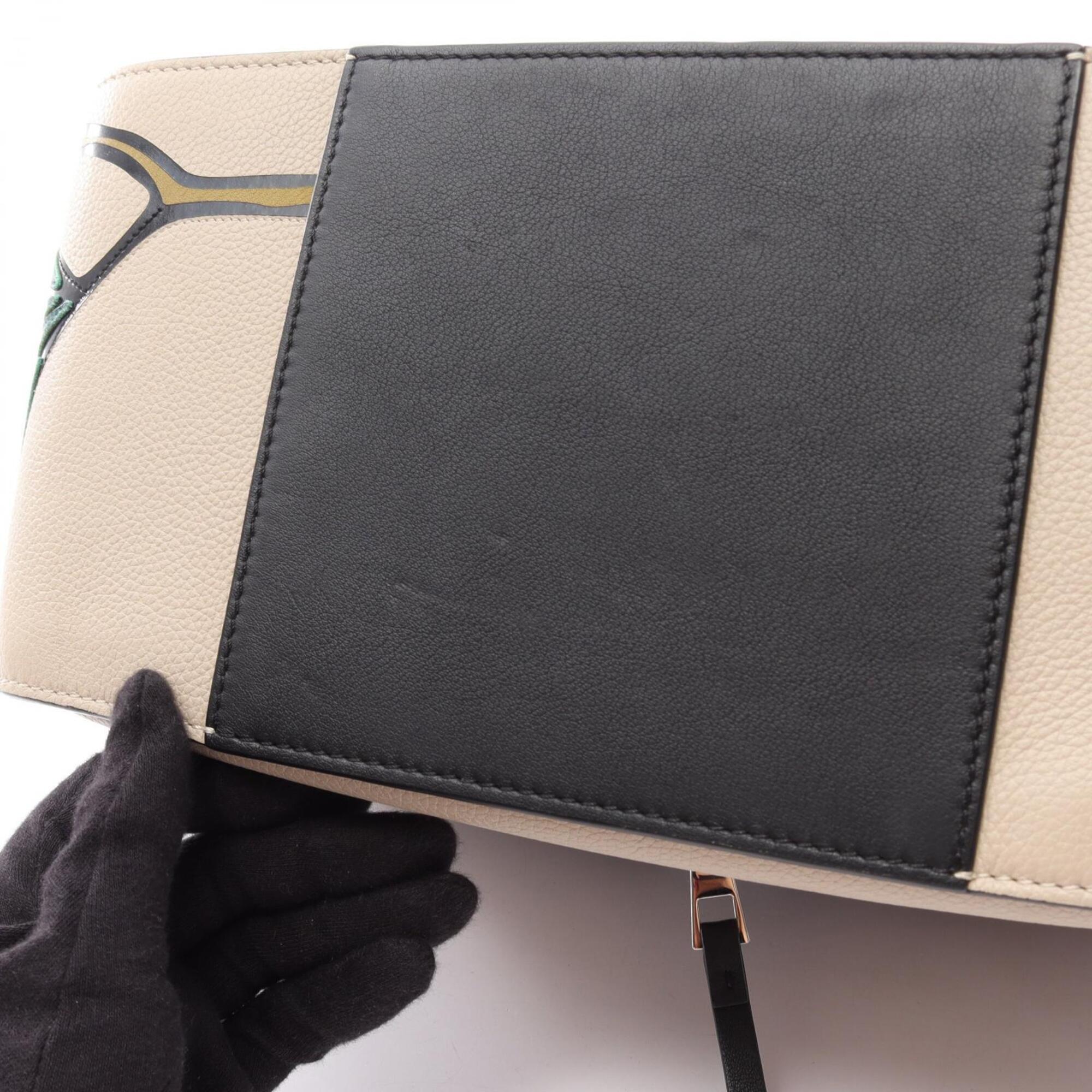 Loewe Beige Black Leather Handbag (Pre-Owned)