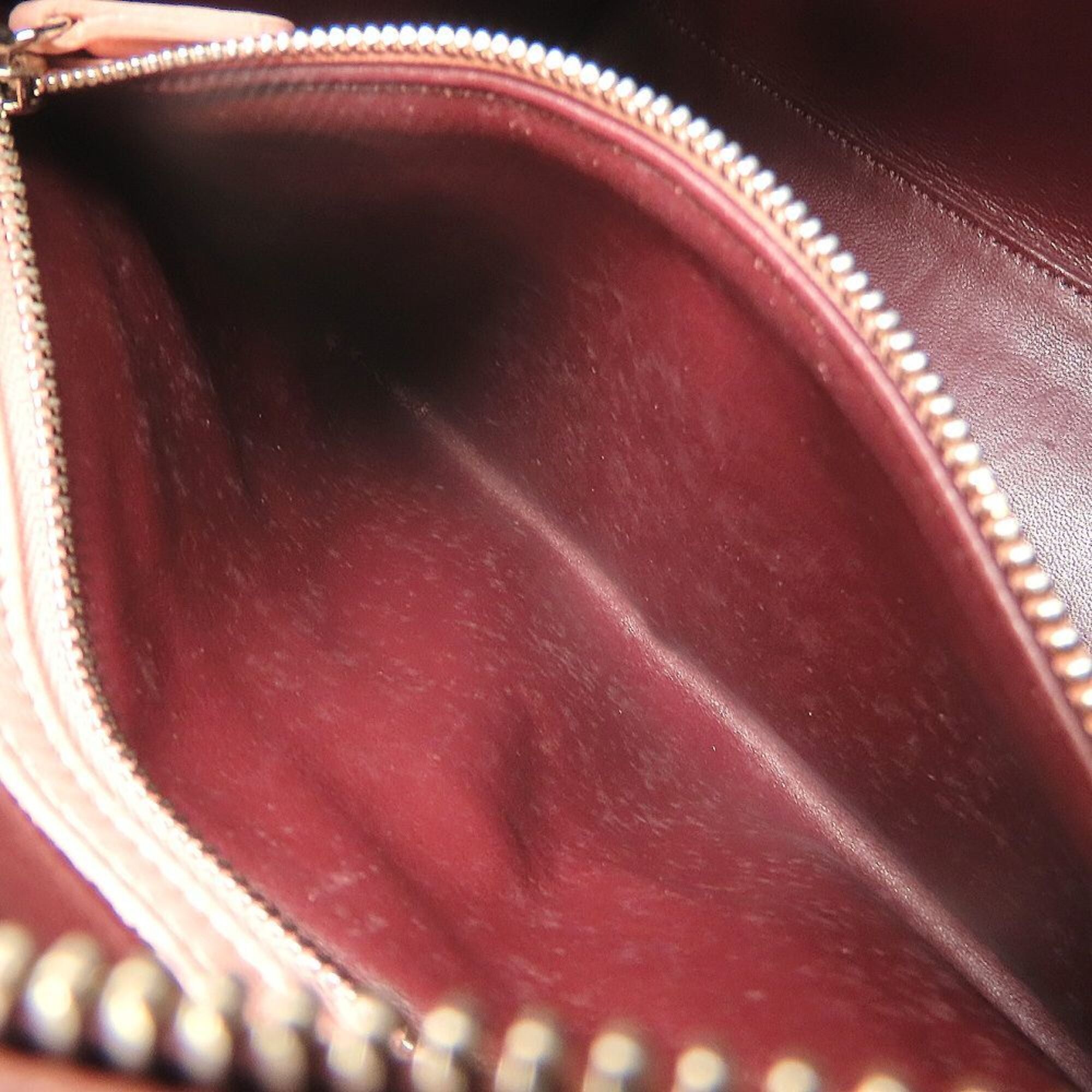 Christian Dior Bordeaux Gray Pink Leather Handbag (Pre-Owned)