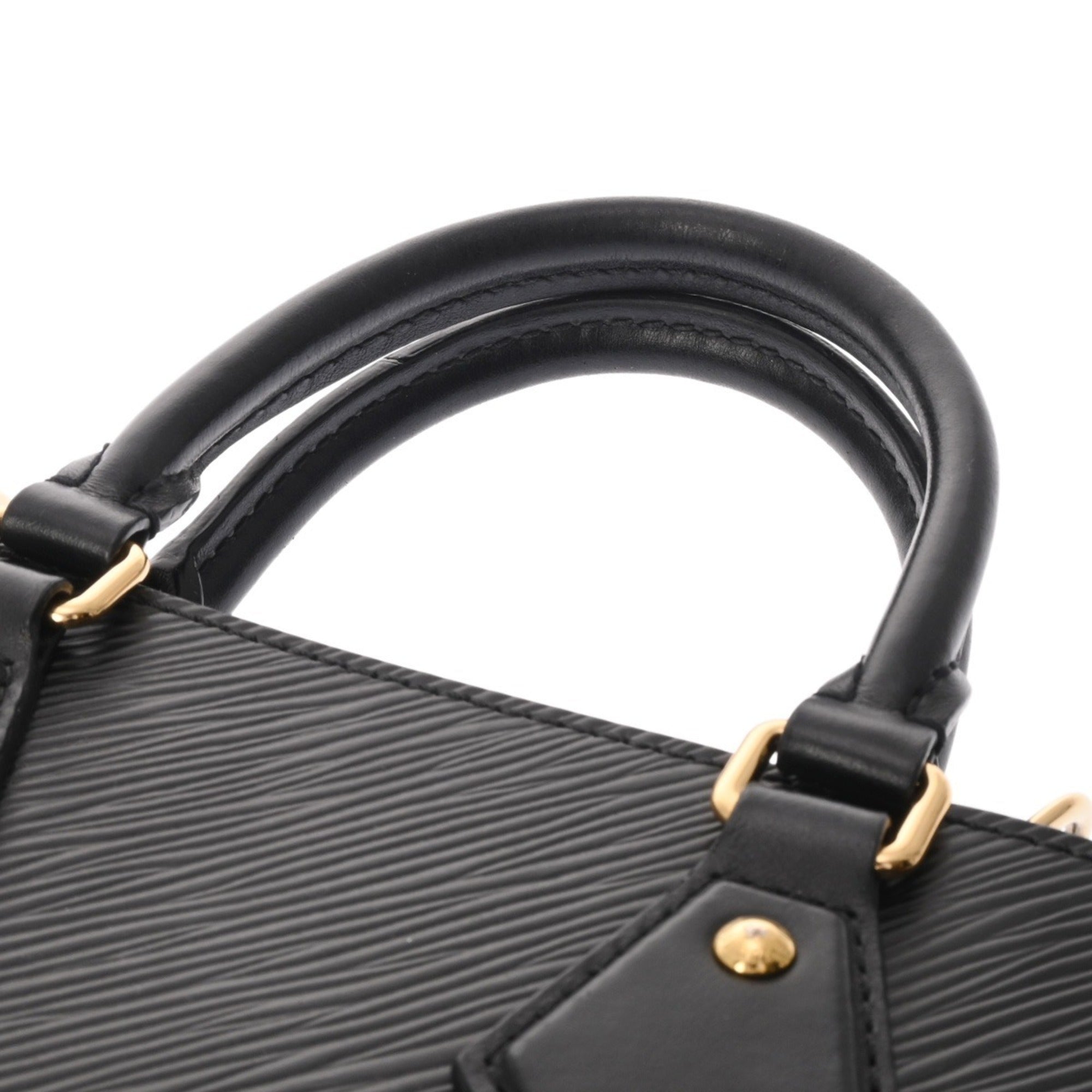 Louis Vuitton Noir Leather Handbag (Pre-Owned)