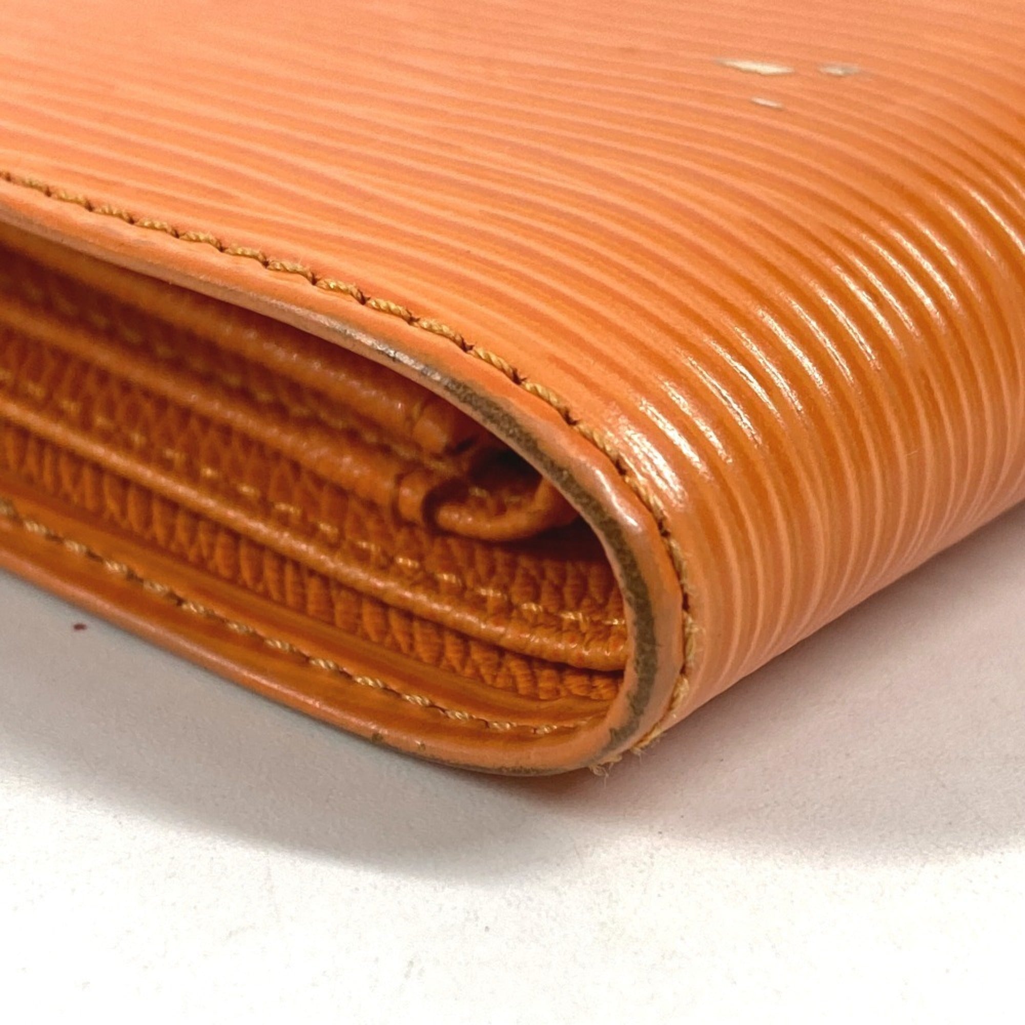 Louis Vuitton Epi Orange Epi Leather Wallet (Bi-Fold) (Pre-Owned)