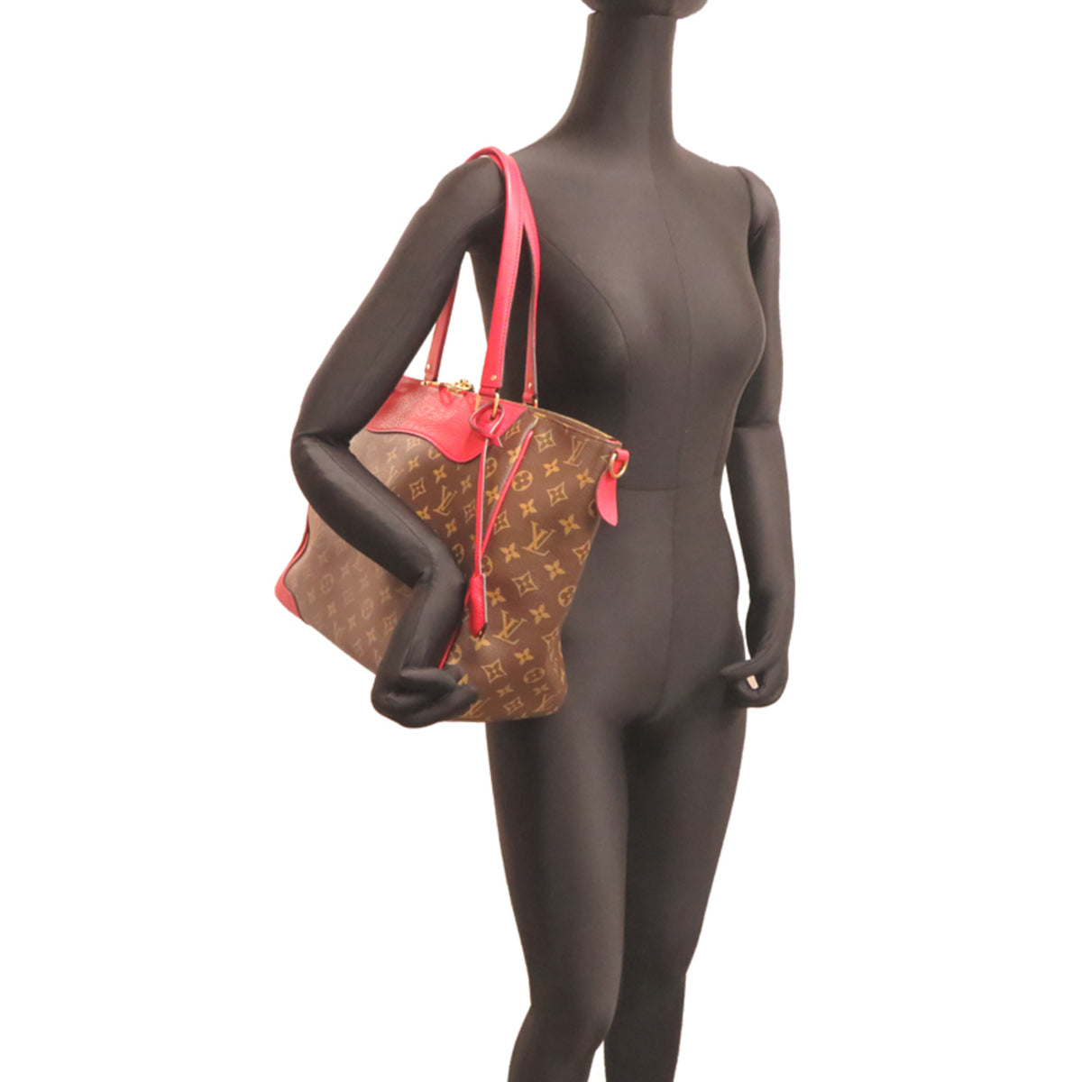 Louis Vuitton Brown Red Color Monogram Handbag (Pre-Owned)