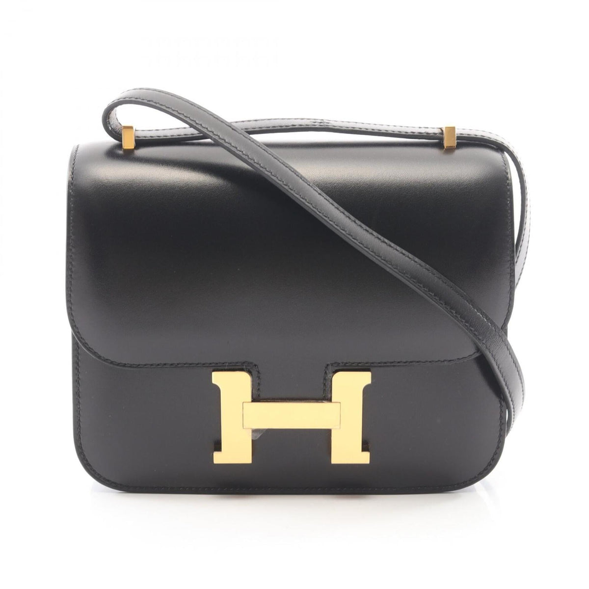 Hermes Constance Black Box Calf Leather Handbag Shoulder Bag (Pre-Owned)