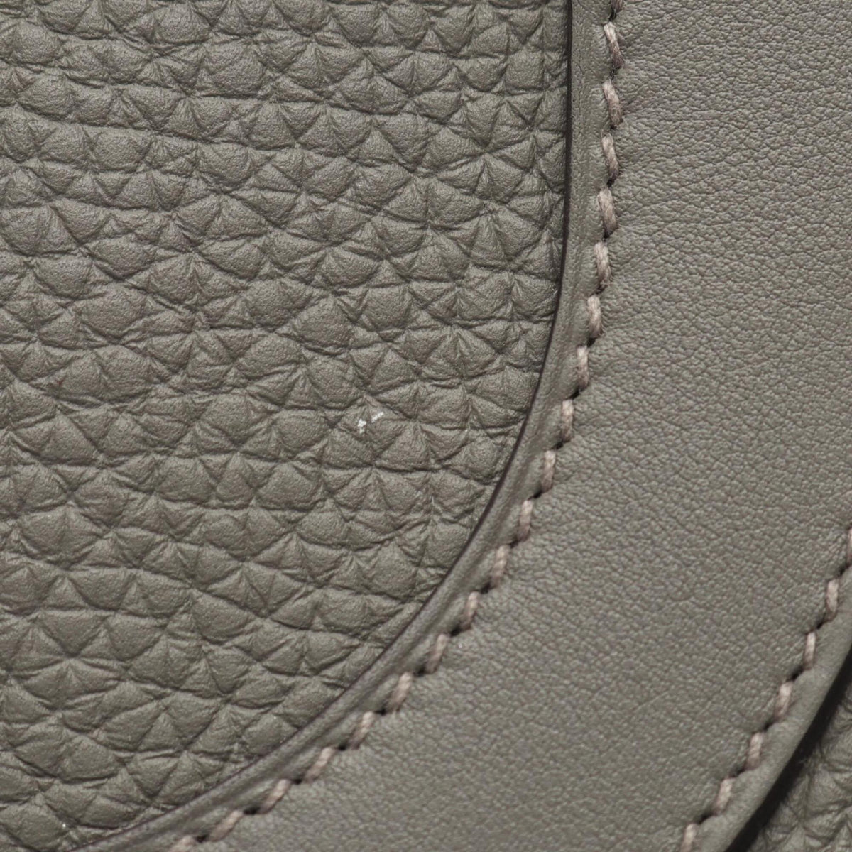 Hermes Gray Taurillon Clemence Leather Handbag (Pre-Owned)