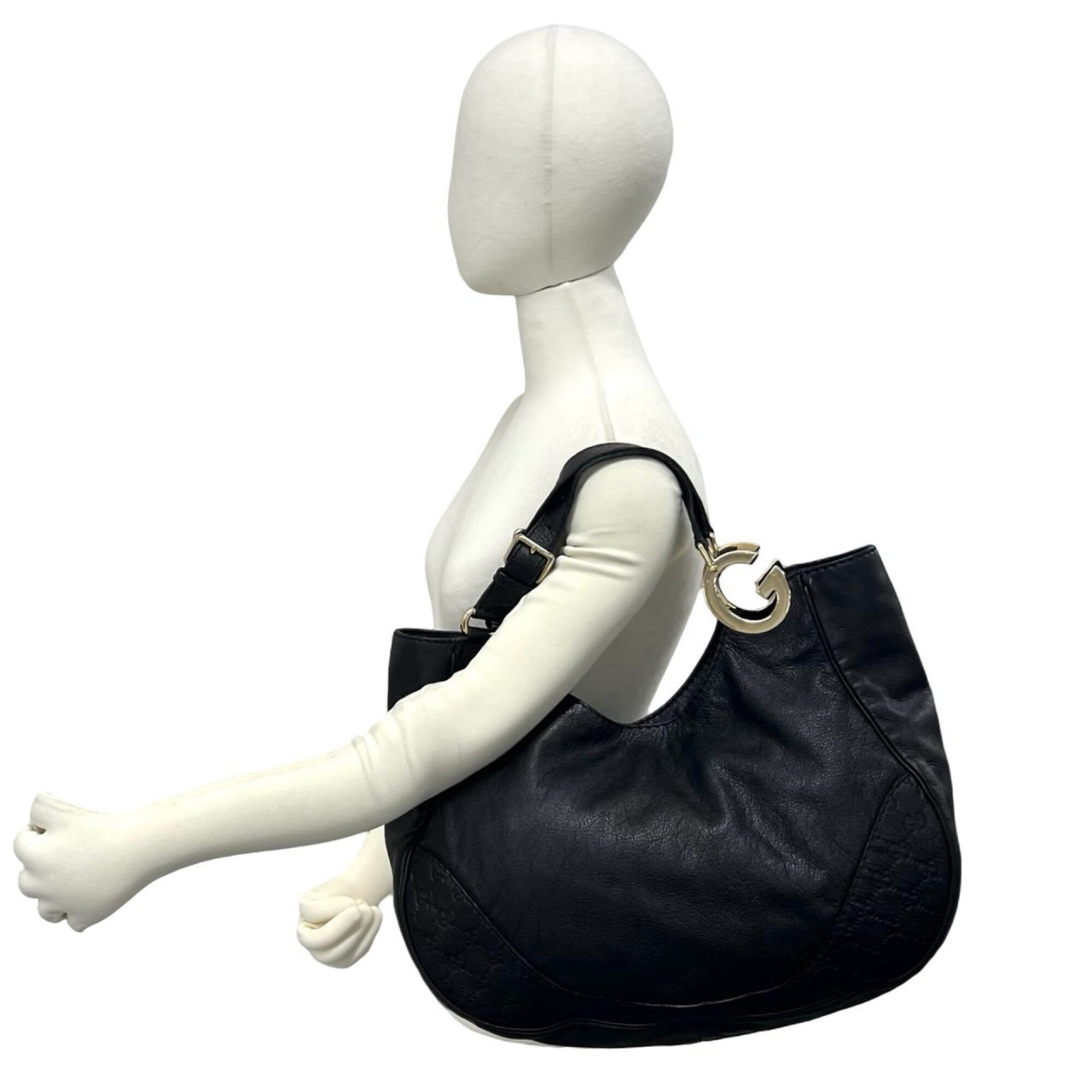 Gucci Black Leather Handbag Tote Bag (Pre-Owned)