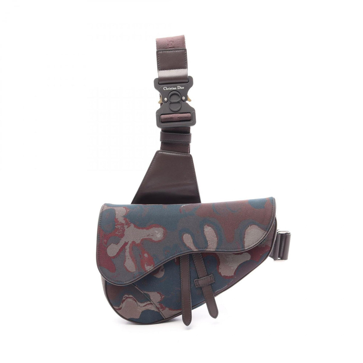 Christian Dior Brown Multi-Color Canvas Fanny Pack Handbag Saddle Bag (Pre-Owned)