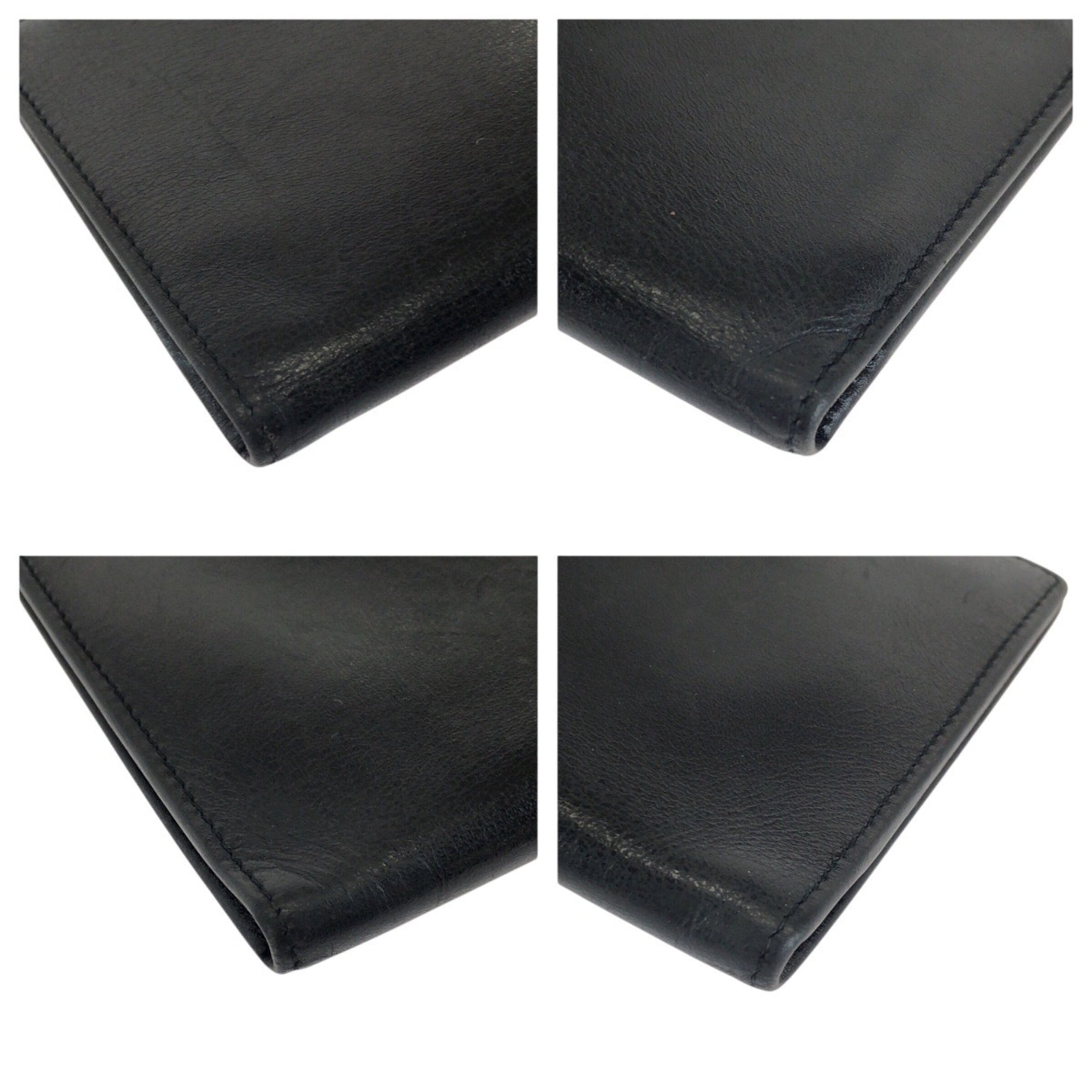Cartier Black Leather Long Wallet (Bi-Fold) (Pre-Owned)
