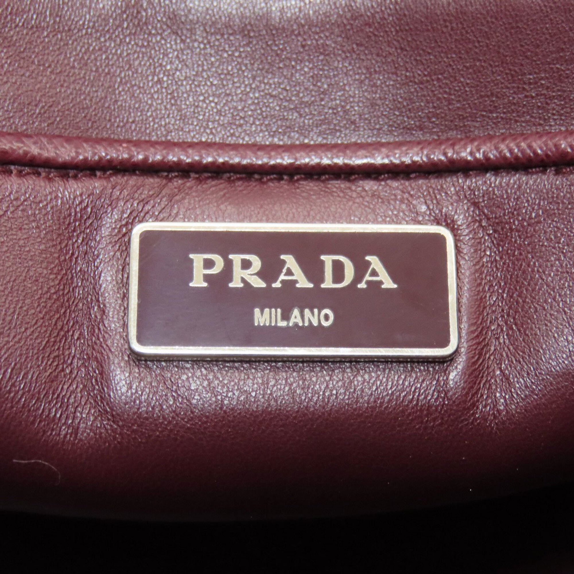 Prada Bordeaux Leather Tote Bag (Pre-Owned)