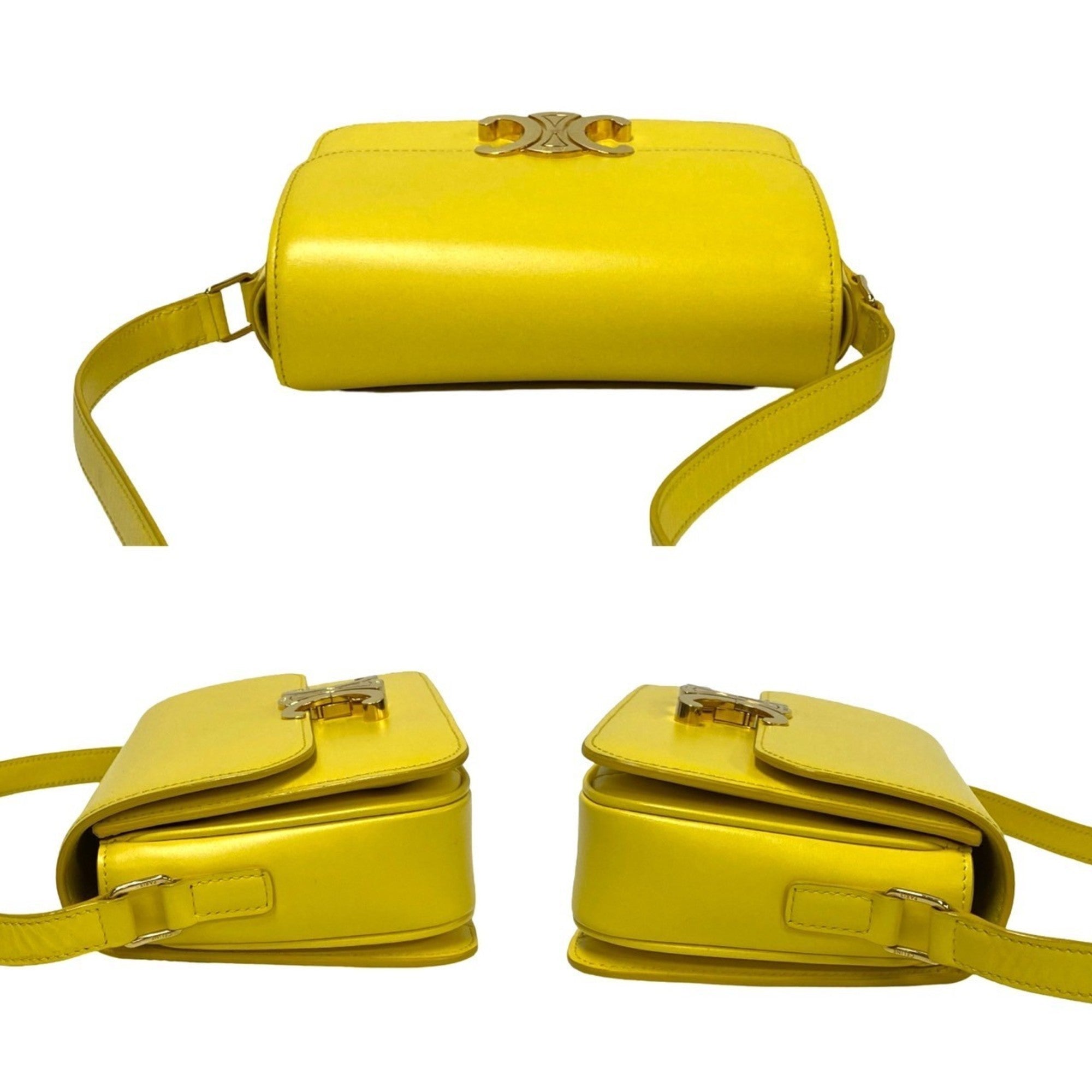 Celine Yellow Leather Pochette Shoulder Bag (Pre-Owned)