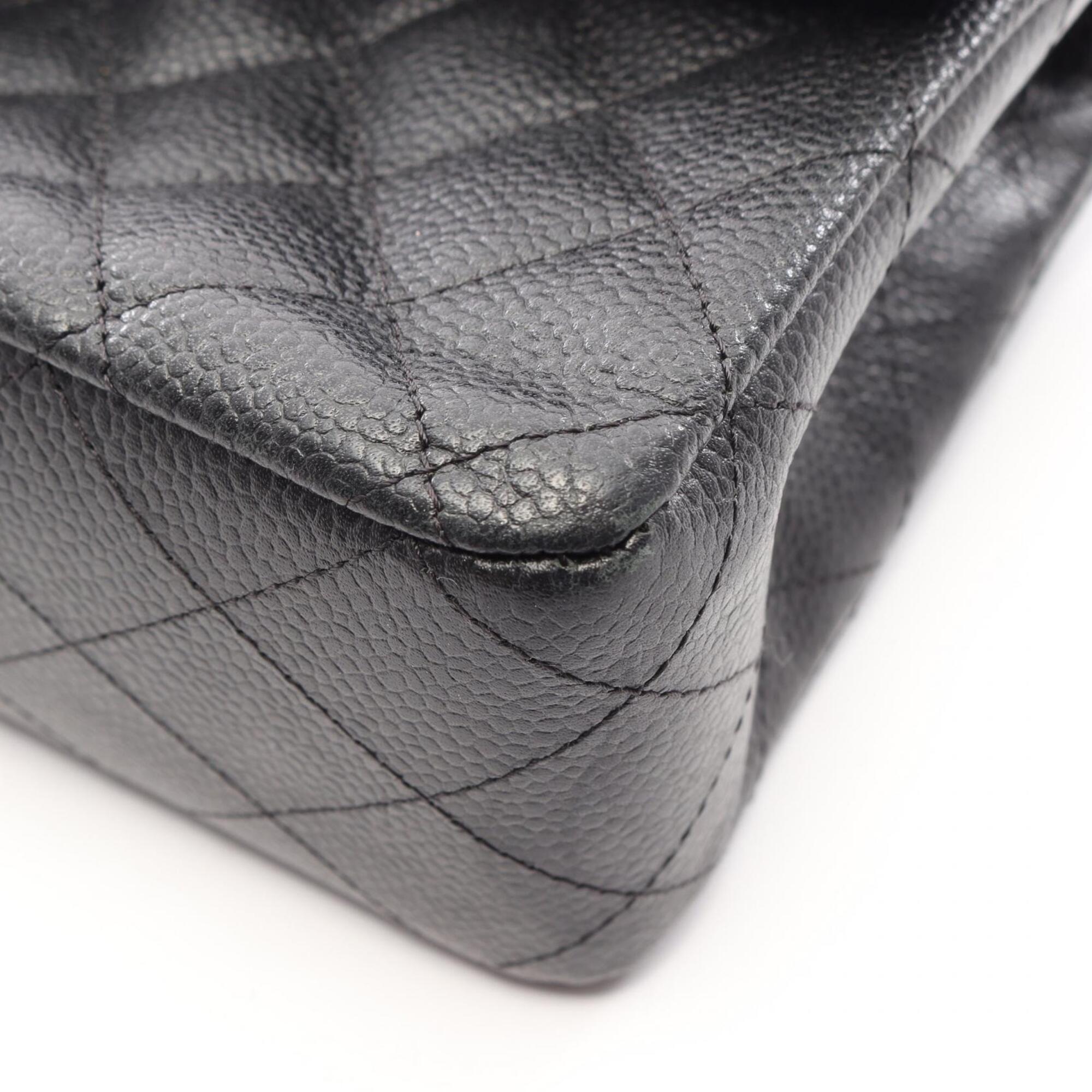 Chanel Black Grained Calfskin Handbag Shoulder Bag (Pre-Owned)