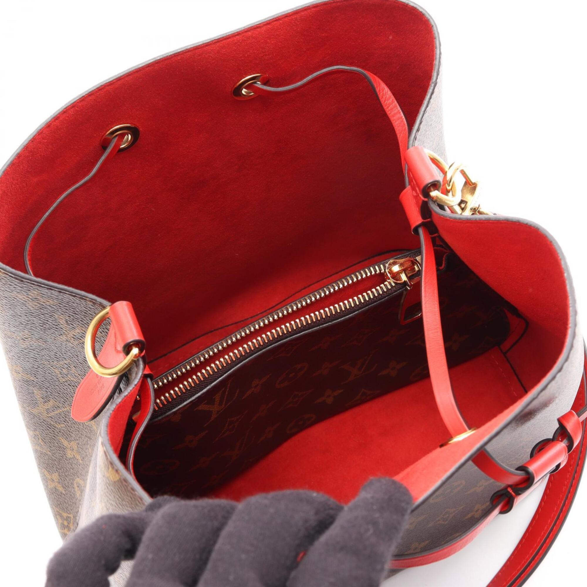 Louis Vuitton Brown Coquelicots Monogram Red Color Monogram Handbag Shoulder Bag (Pre-Owned)
