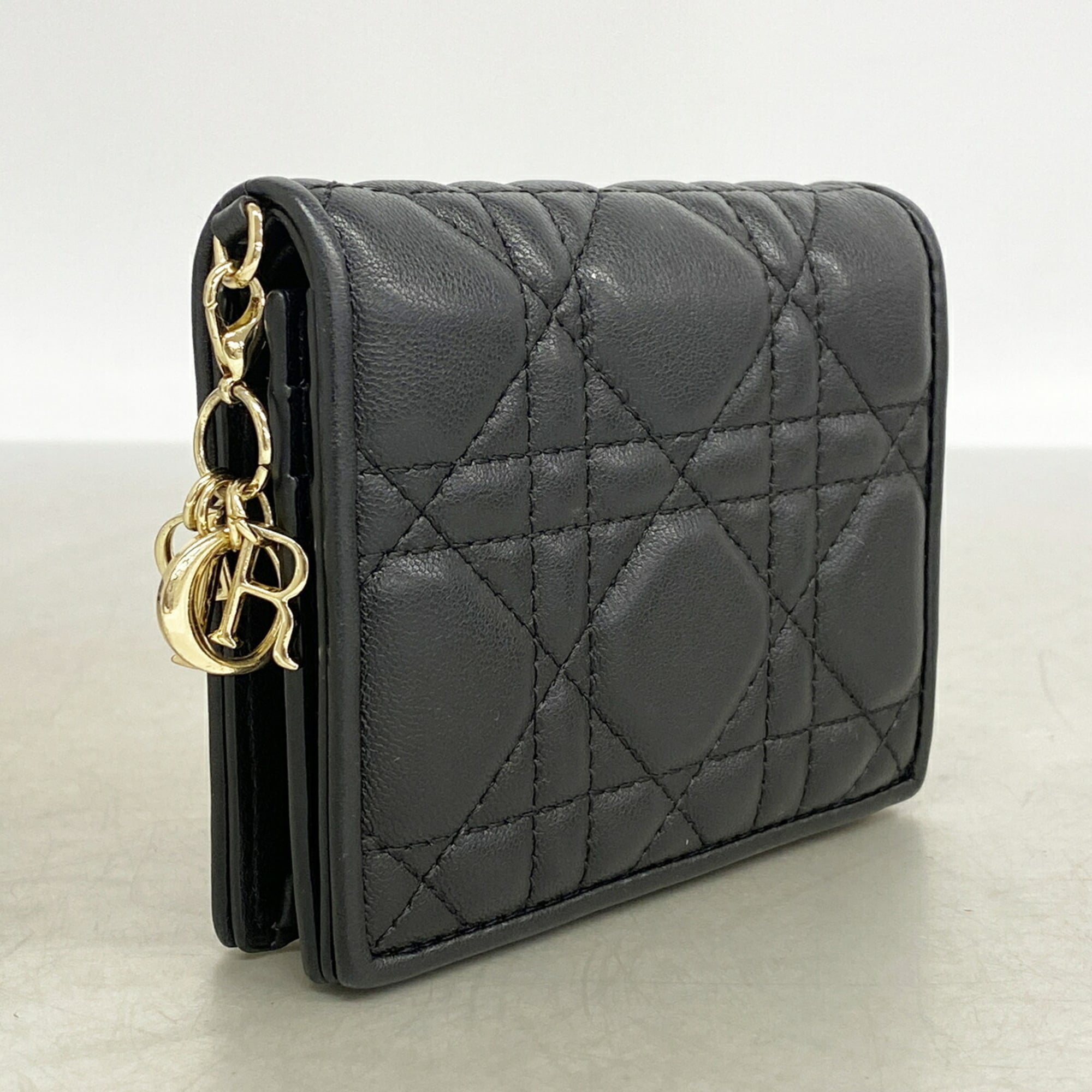 Christian Dior Black Leather Wallet (Bi-Fold) (Pre-Owned)