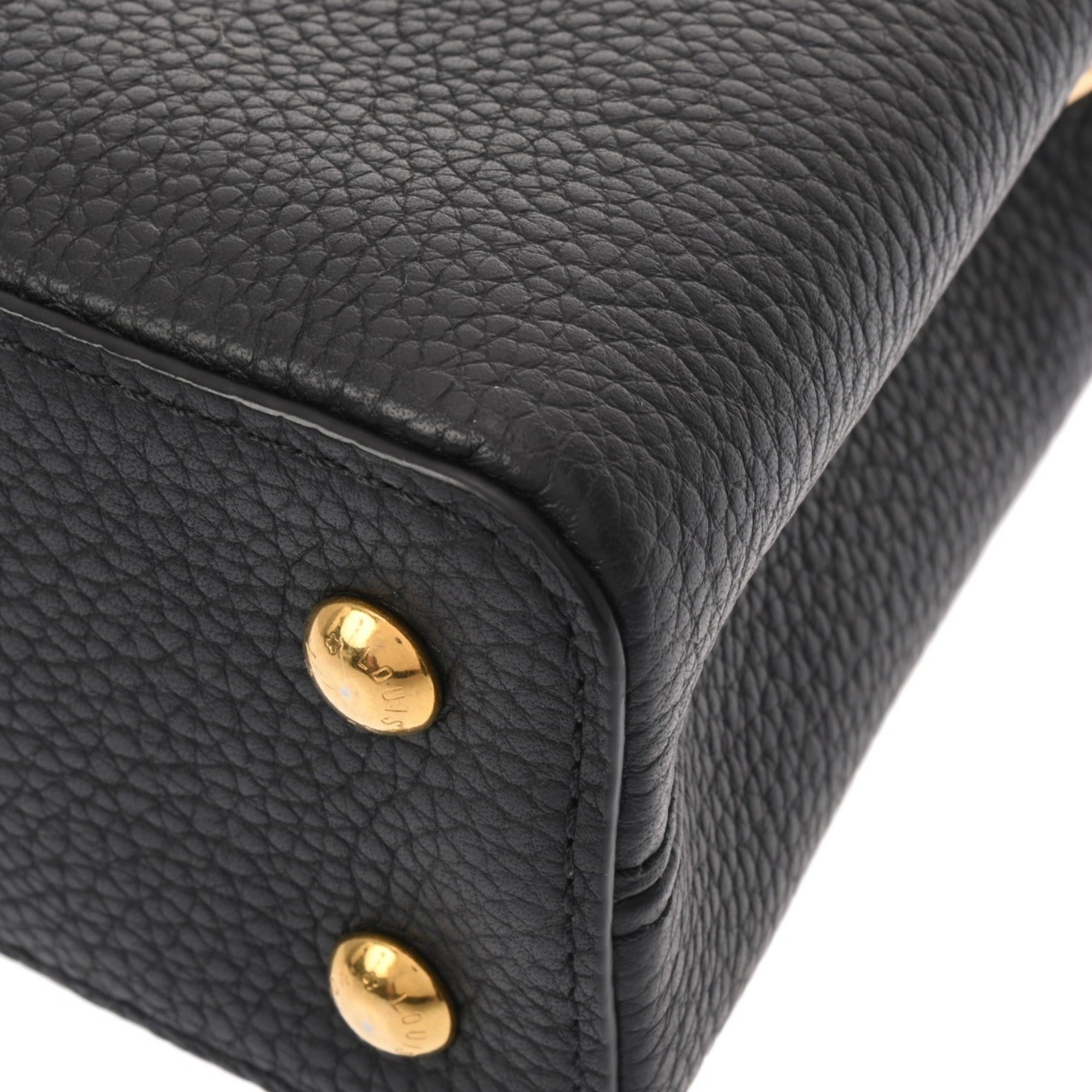 Louis Vuitton Noir Leather Handbag (Pre-Owned)