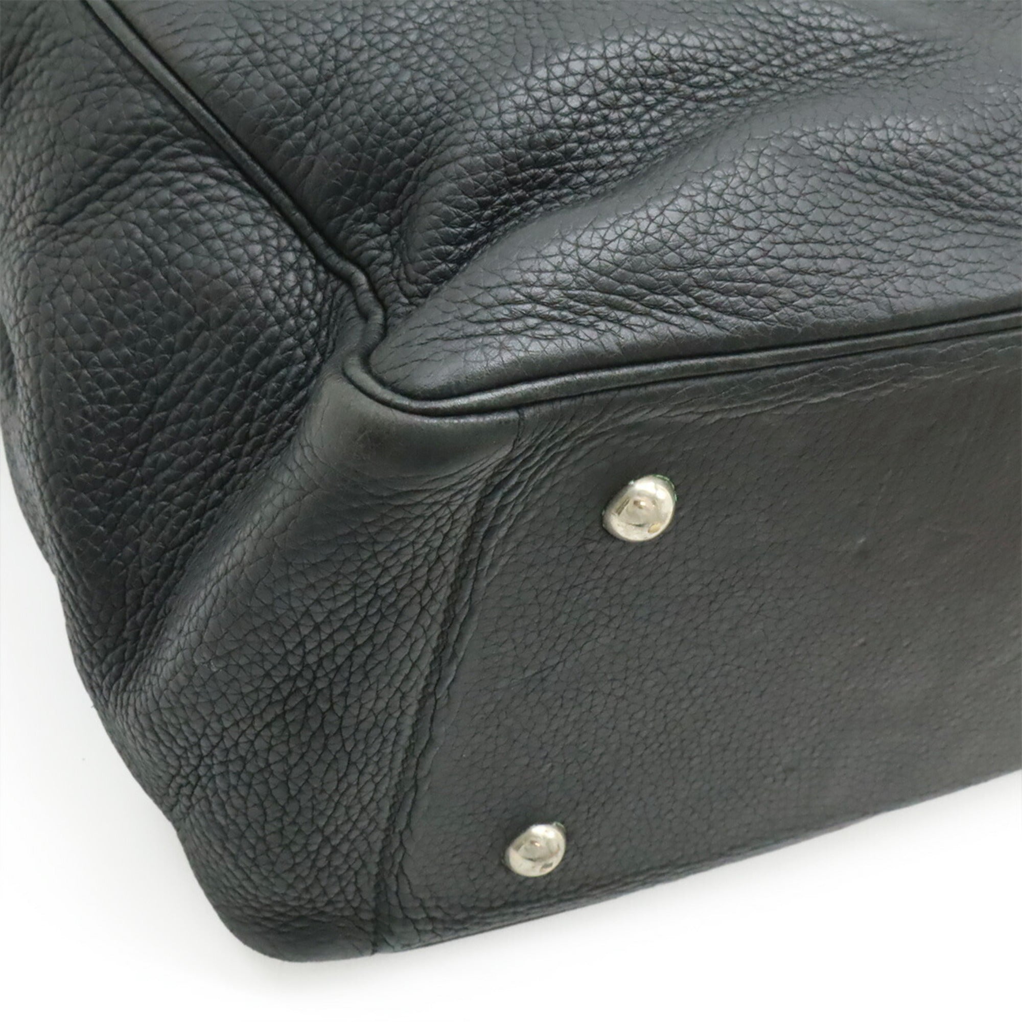 Hermes Noir Taurillon Clemence Leather Shoulder Bag Tote Bag (Pre-Owned)