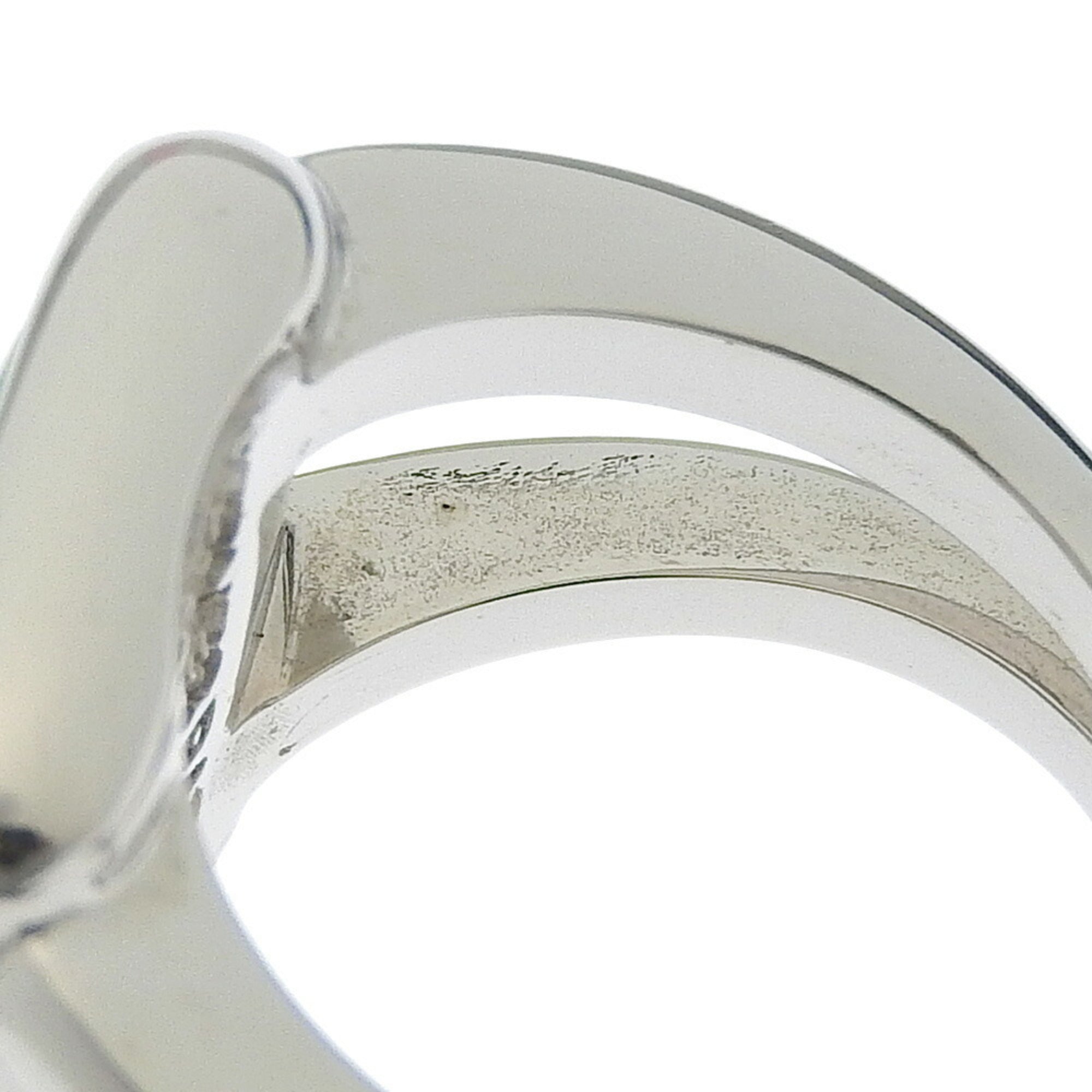 Hermes Silver Green Metal Band Ring (Pre-Owned)
