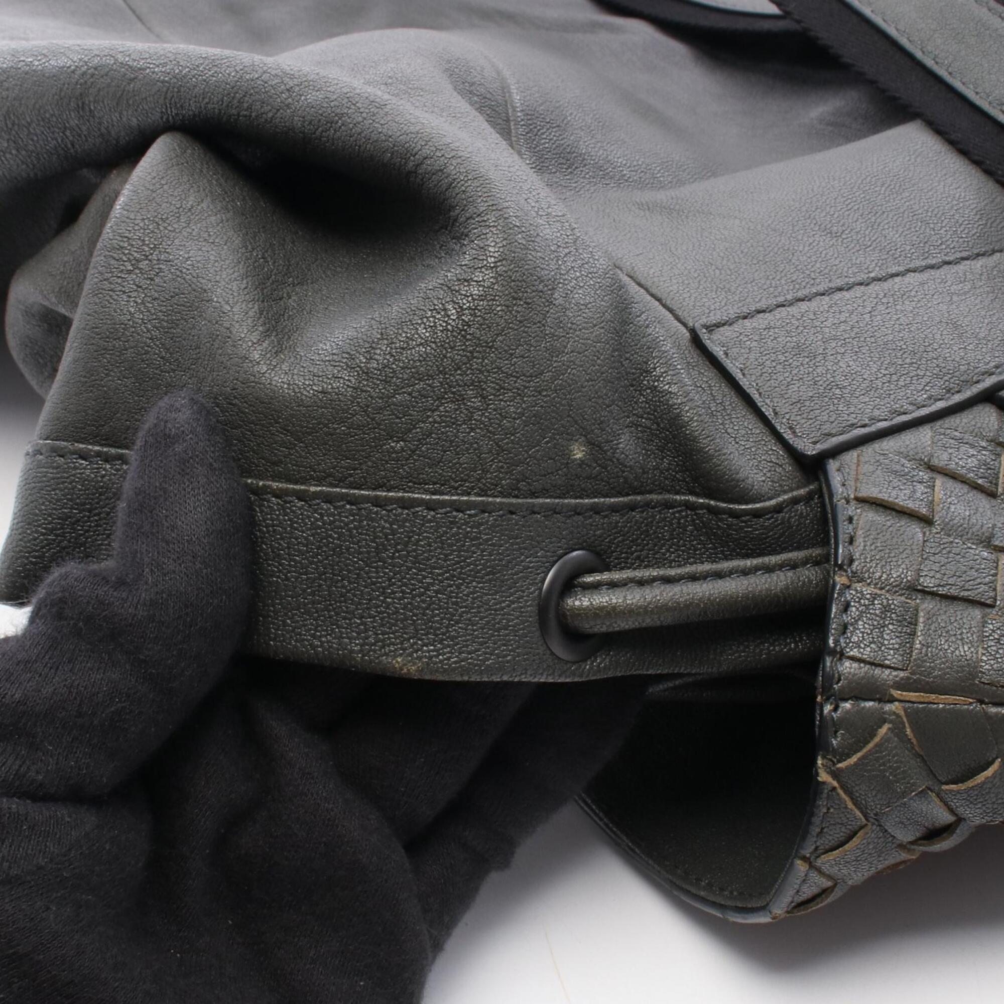 Bottega Veneta Blue Gray Intrecciato Backpack (Pre-Owned)