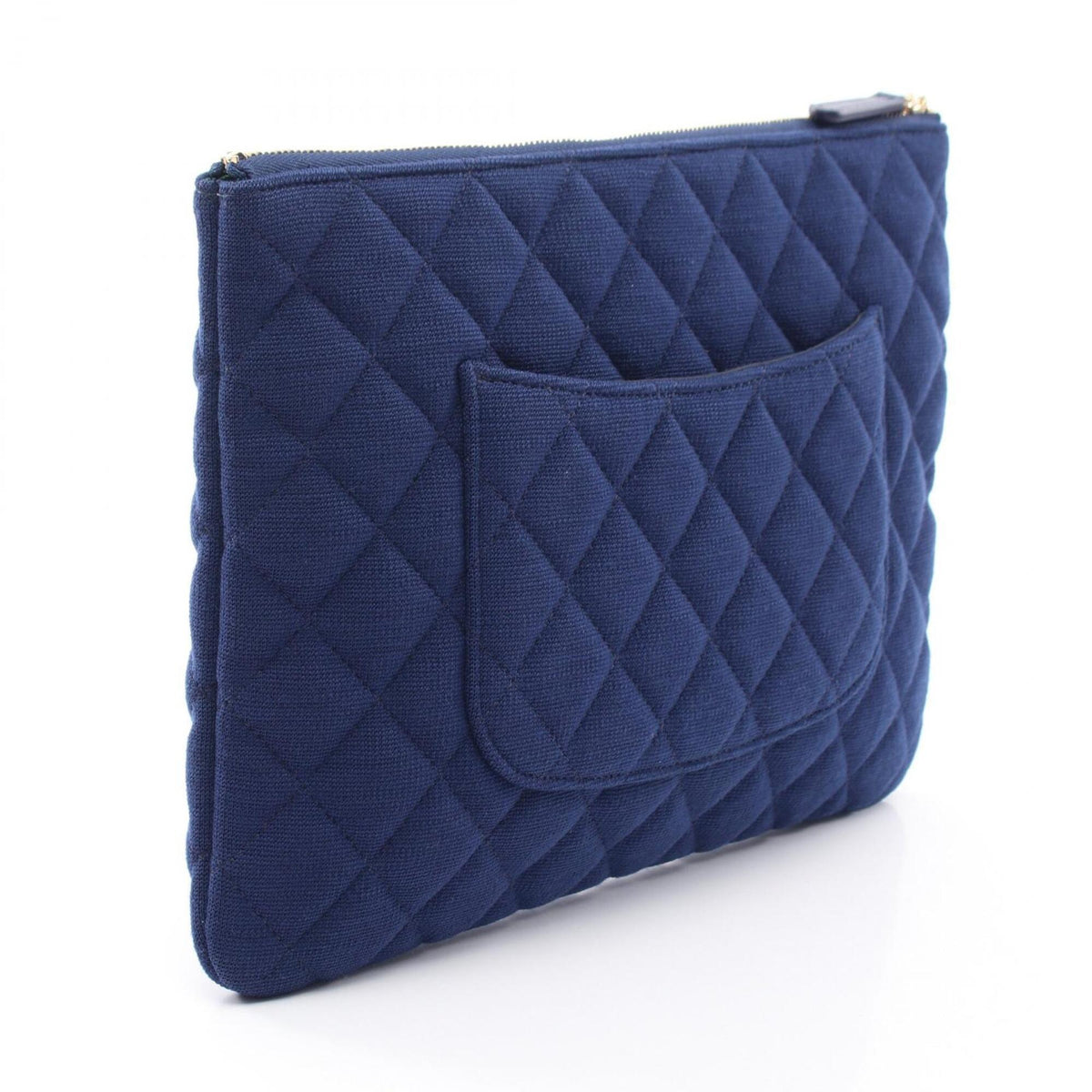 Chanel Blue Cotton Fabric Clutch Bag (Pre-Owned)