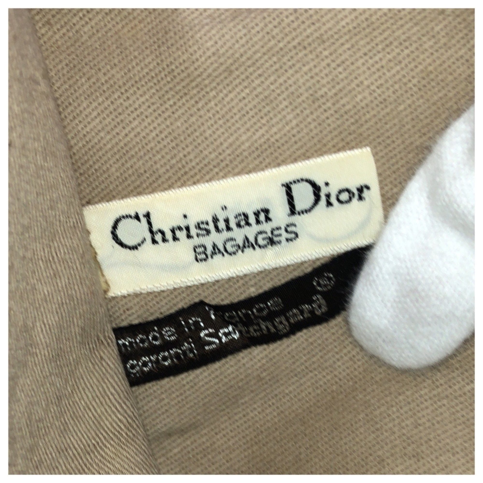 Christian Dior Brown Canvas Leather Boston Bag Handbag (Pre-Owned)