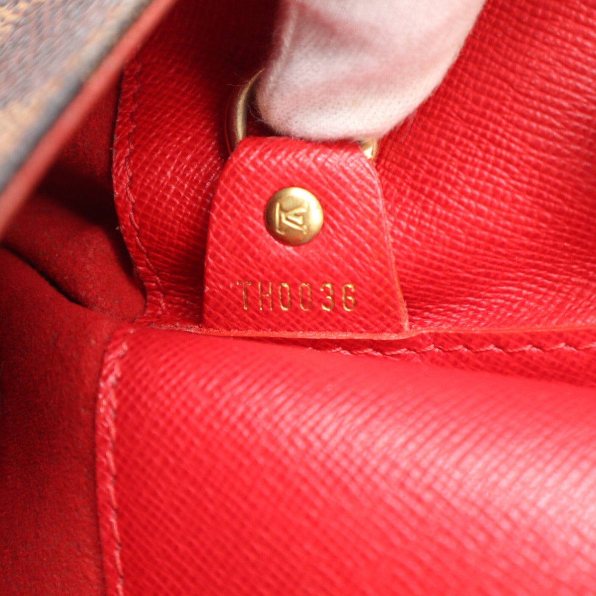 Louis Vuitton Beige Brown Damier Canvas Leather Coated Canvas Shoulder Bag (Pre-Owned)