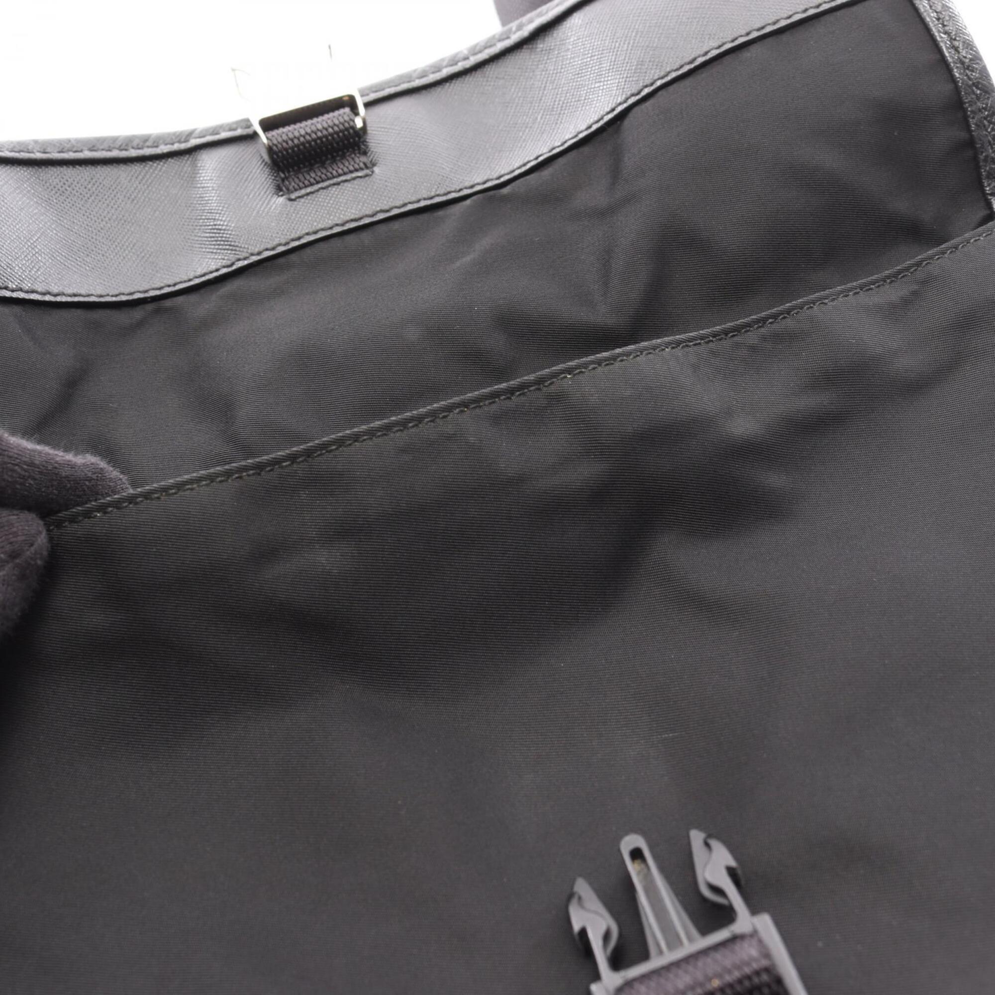 Prada Black Nylon Saffiano Triangle Handbag Shoulder Bag (Pre-Owned)
