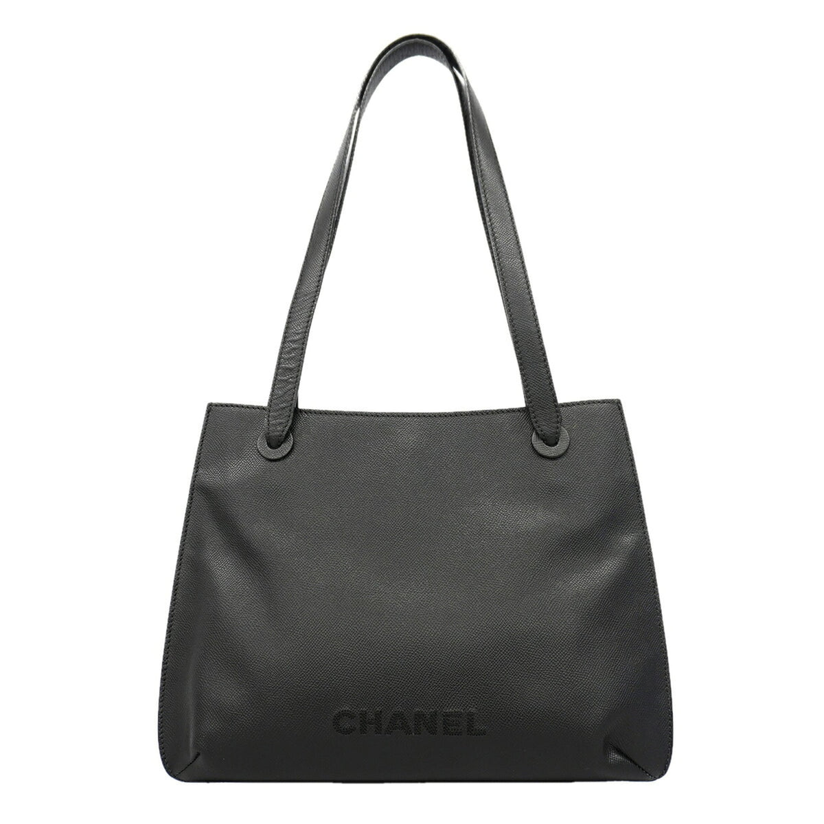 Chanel Black Grained Calfskin Shoulder Bag (Pre-Owned)