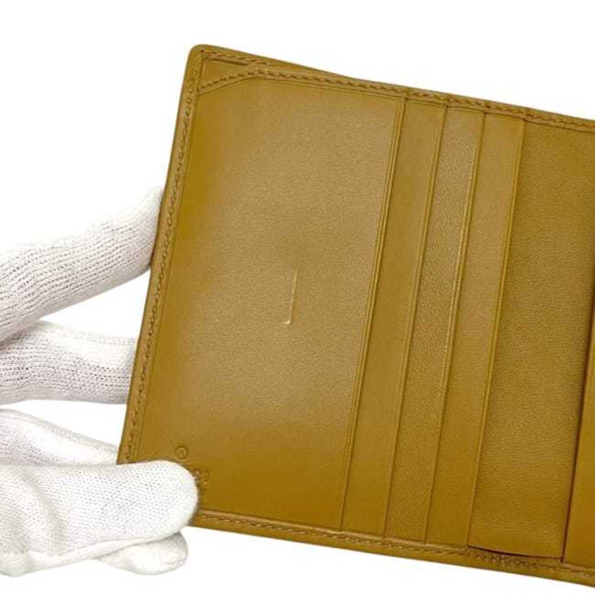 Gucci Beige Yellow Canvas Leather Wallet (Bi-Fold) (Pre-Owned)