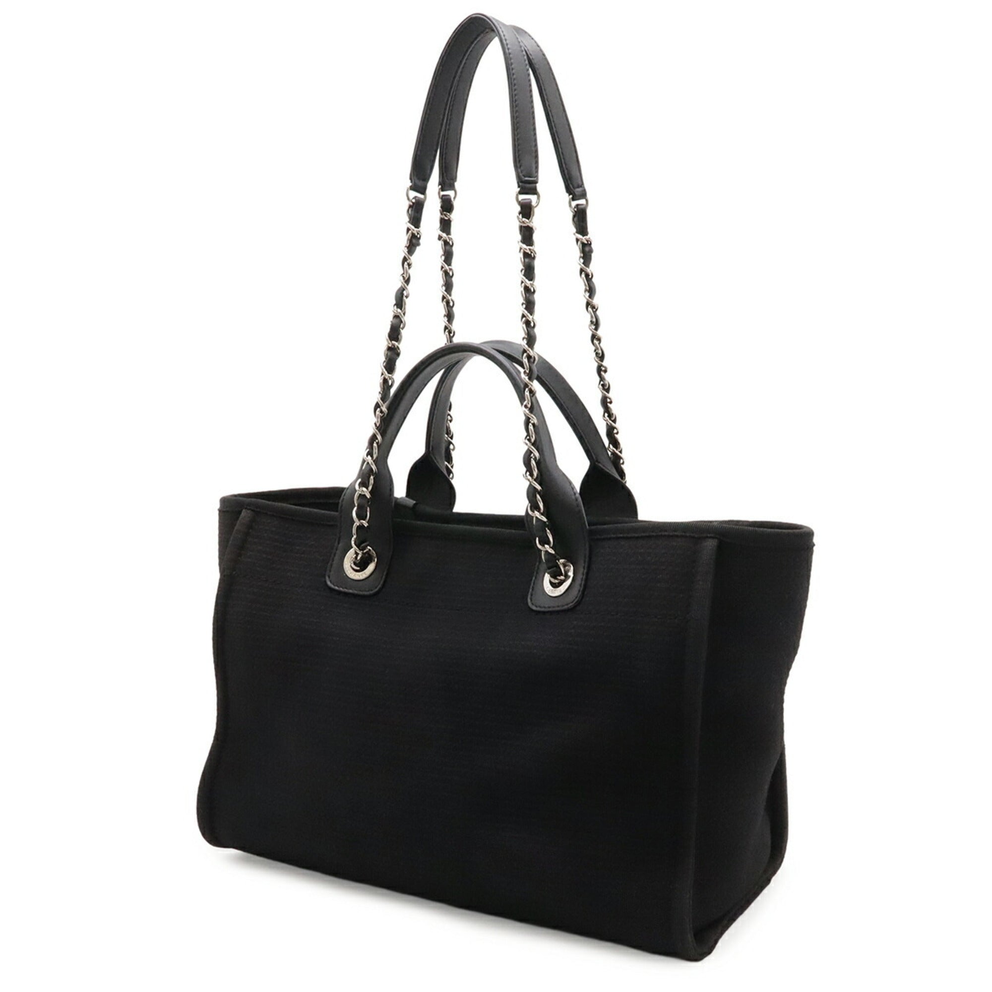 Chanel Black Yellow Canvas Pouch Shoulder Bag Tote Bag (Pre-Owned)
