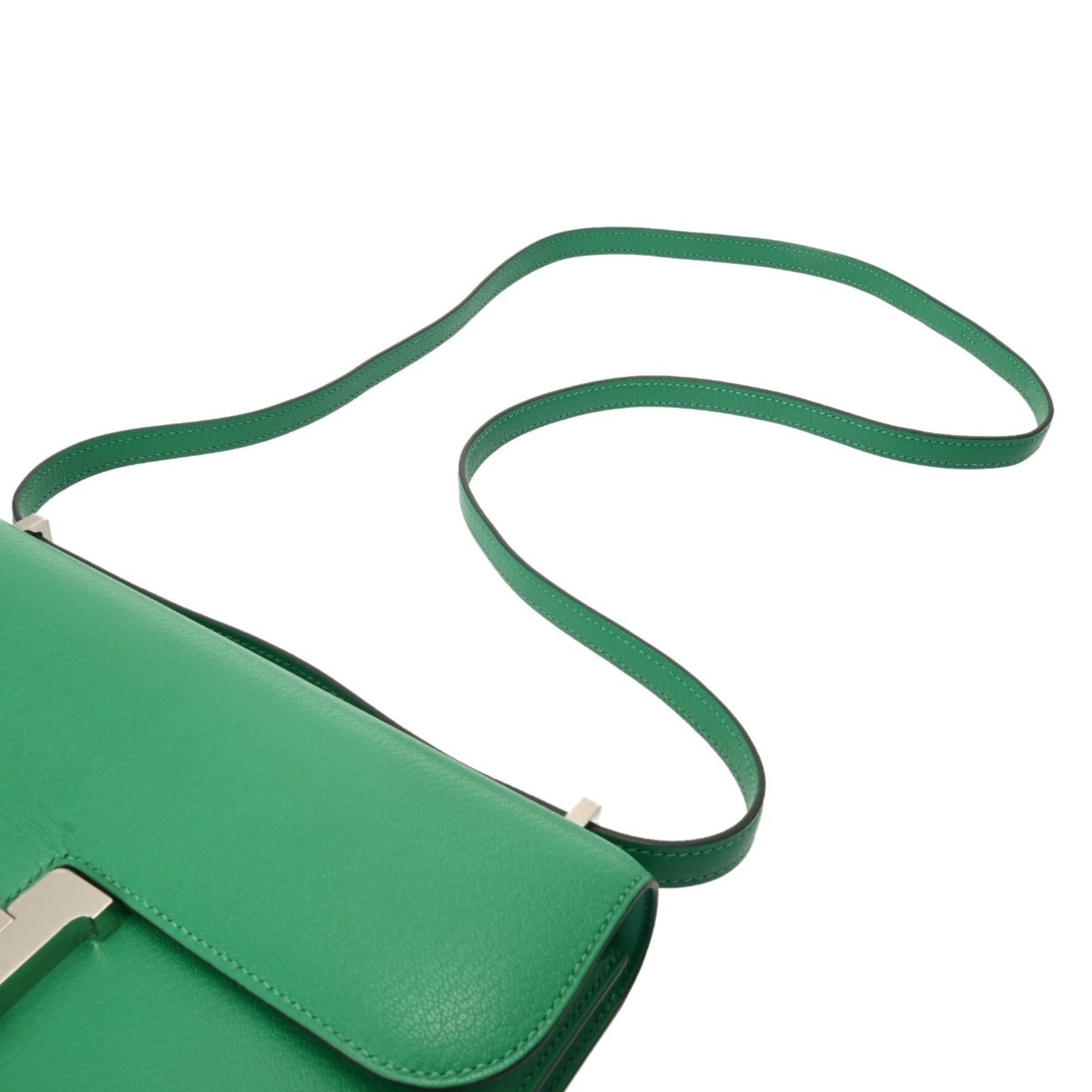 Hermes Mint Green Chevre Leather Shoulder Bag (Pre-Owned)