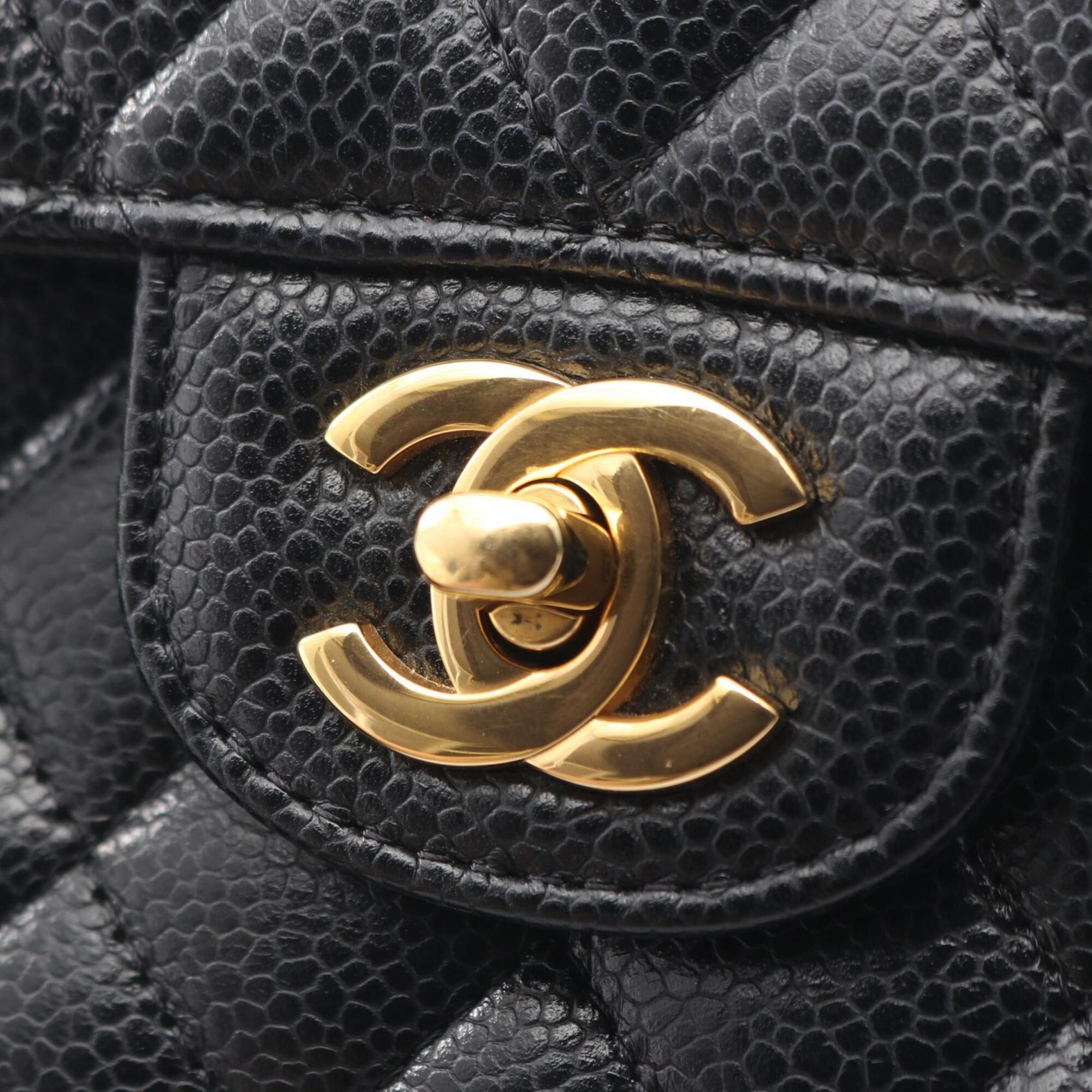 Chanel Black Grained Calfskin Handbag Shoulder Bag (Pre-Owned)