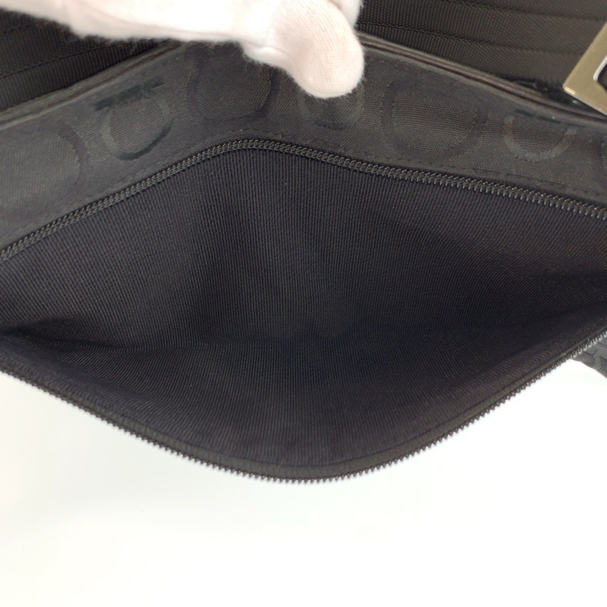 Salvatore Ferragamo Black Canvas Sling Bag (Pre-Owned)