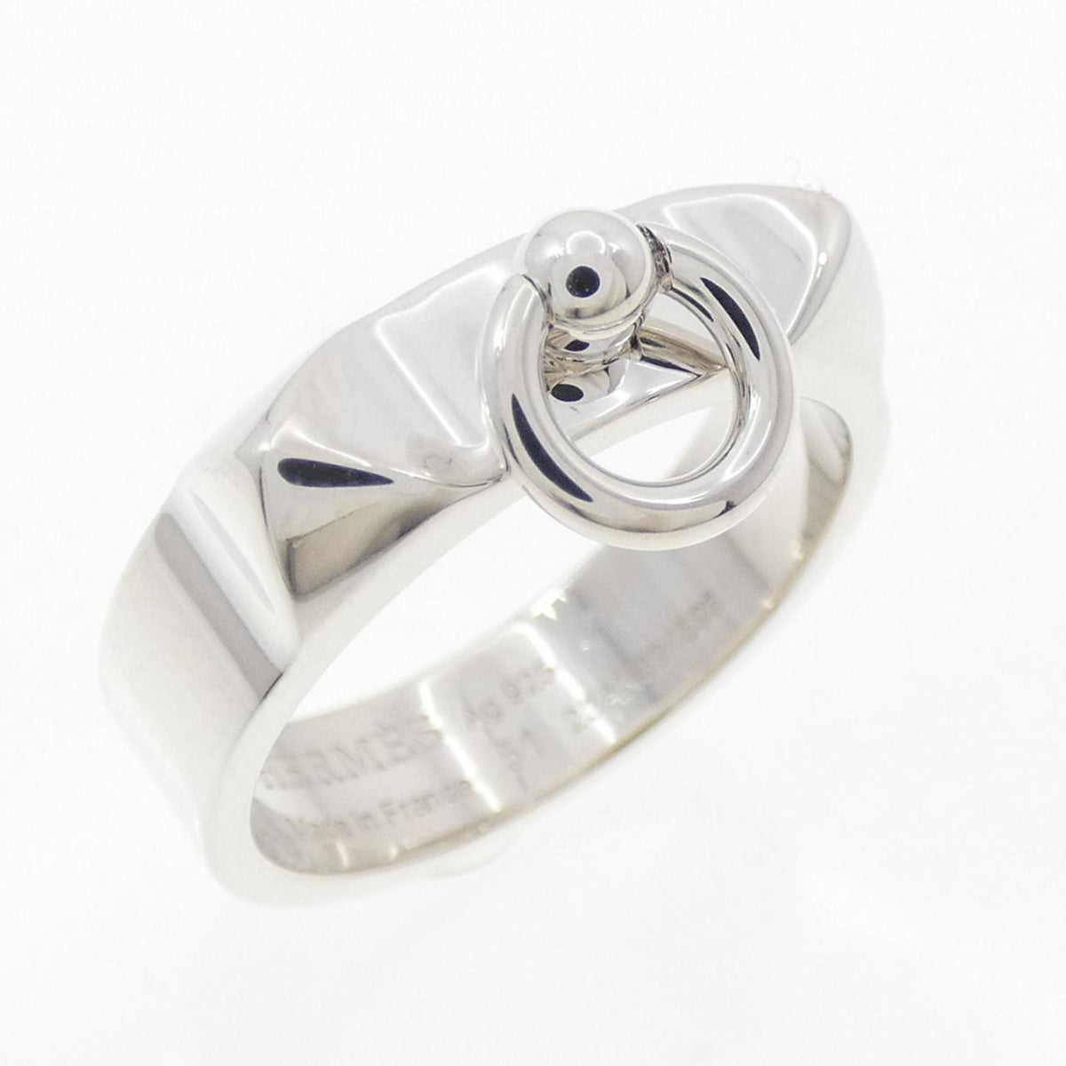 Hermes Silver Silver 925 Band Ring (Pre-Owned)