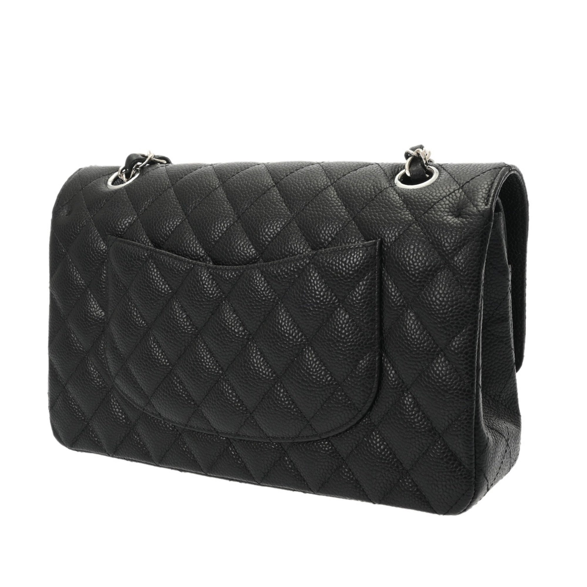 Chanel Black Grained Calfskin Shoulder Bag (Pre-Owned)