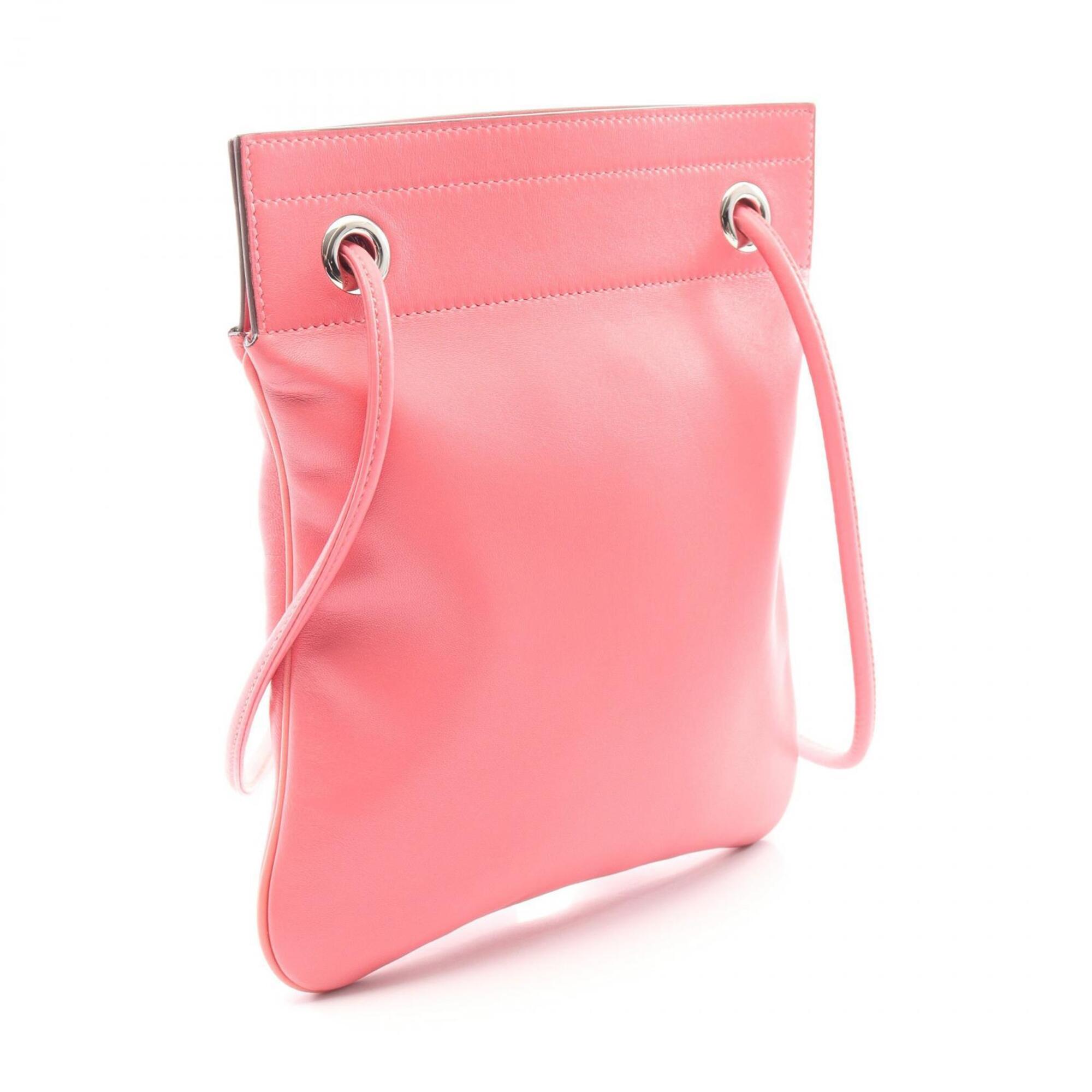 Hermes Pink Leather Handbag Shoulder Bag (Pre-Owned)
