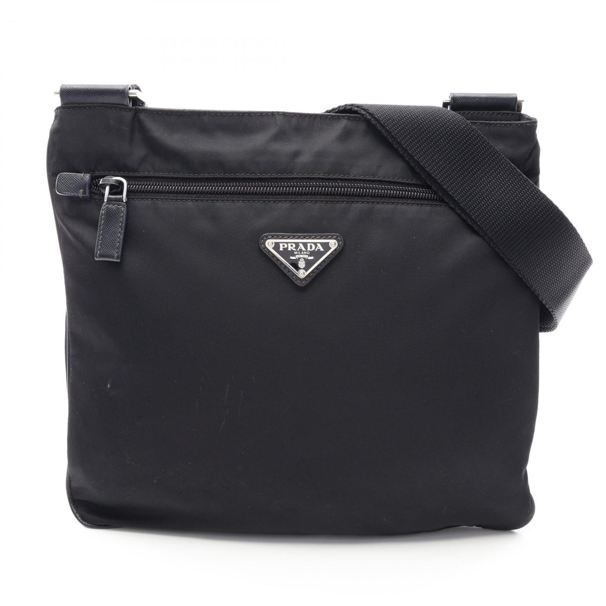 Prada Black Nylon Leather Shoulder Bag (Pre-Owned)