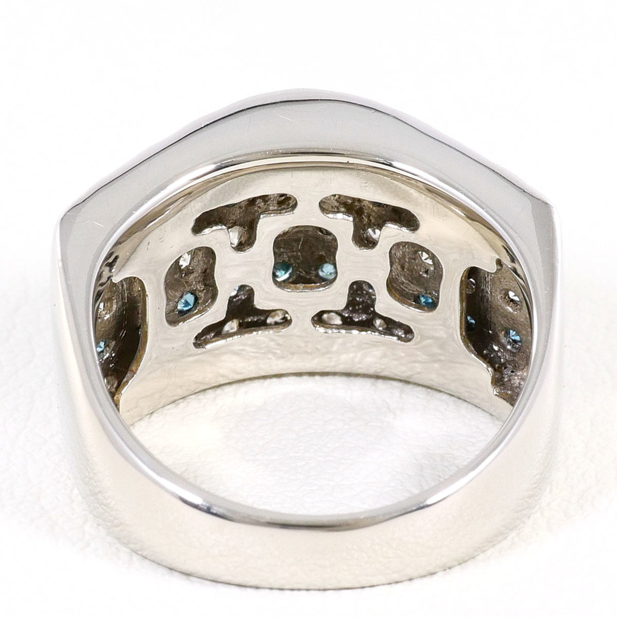 Unbranded Blue Platinum Platinum 900 Band Ring (Pre-Owned)
