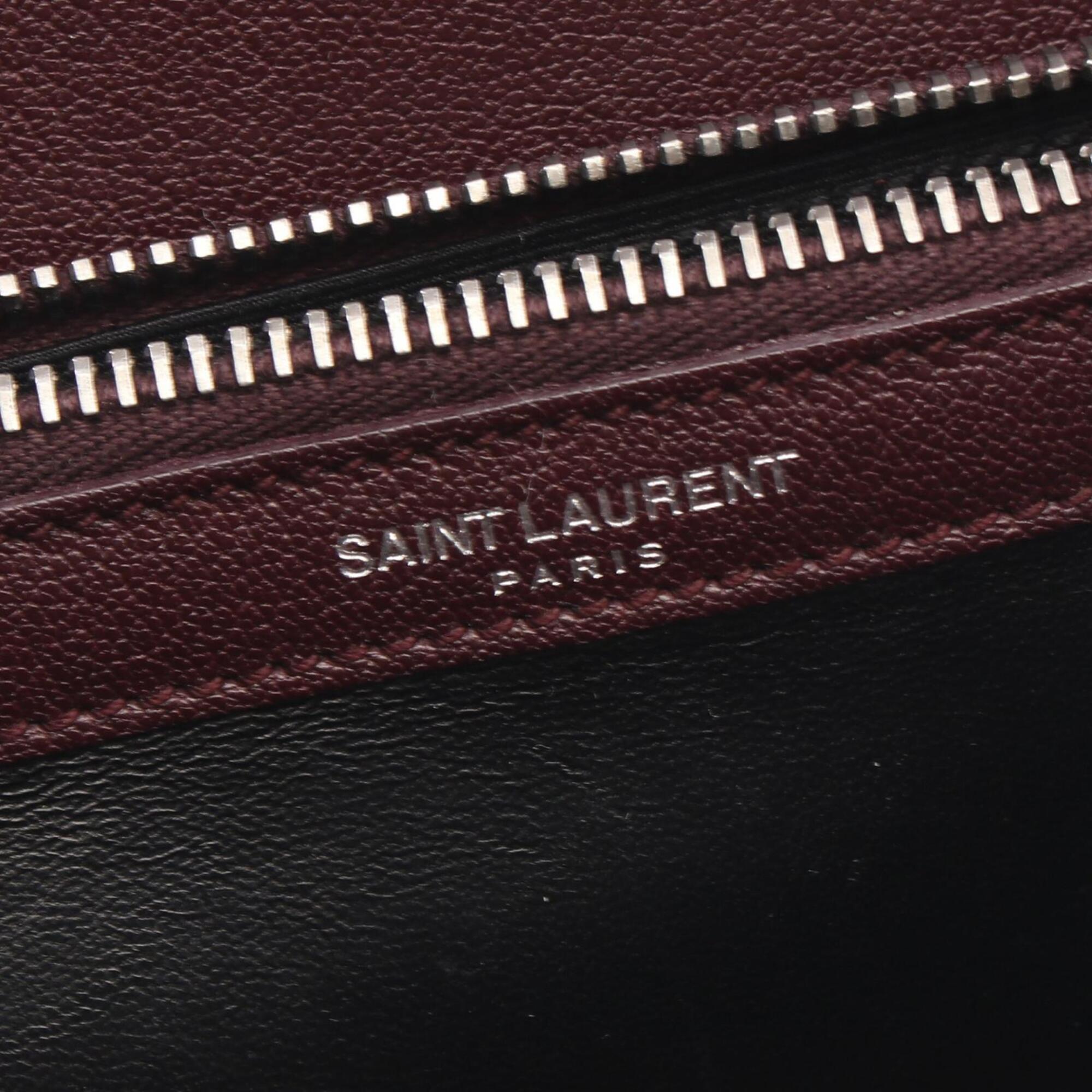 Saint Laurent Bordeaux Leather Handbag (Pre-Owned)