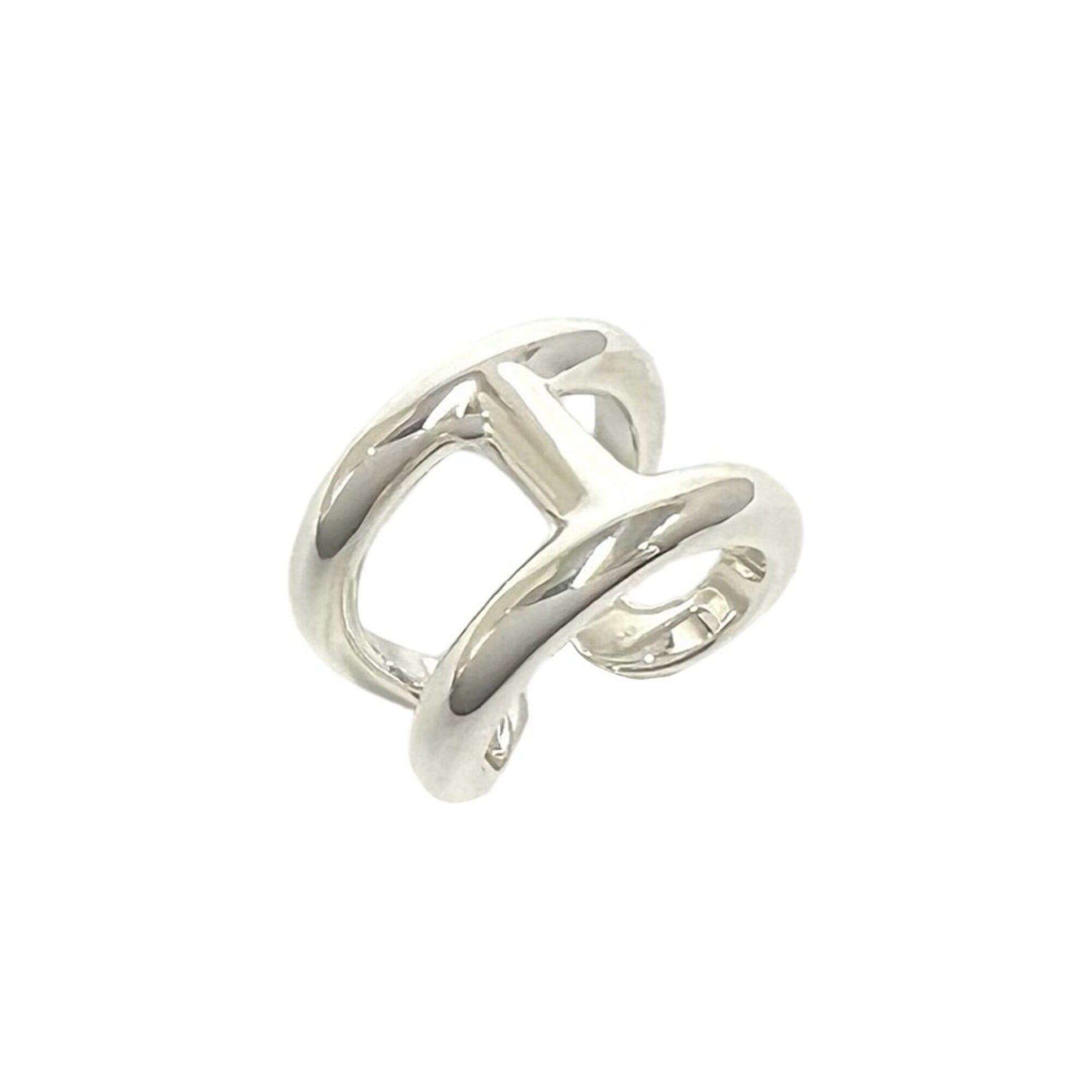 Hermes Silver Silver 925 Band Ring (Pre-Owned)