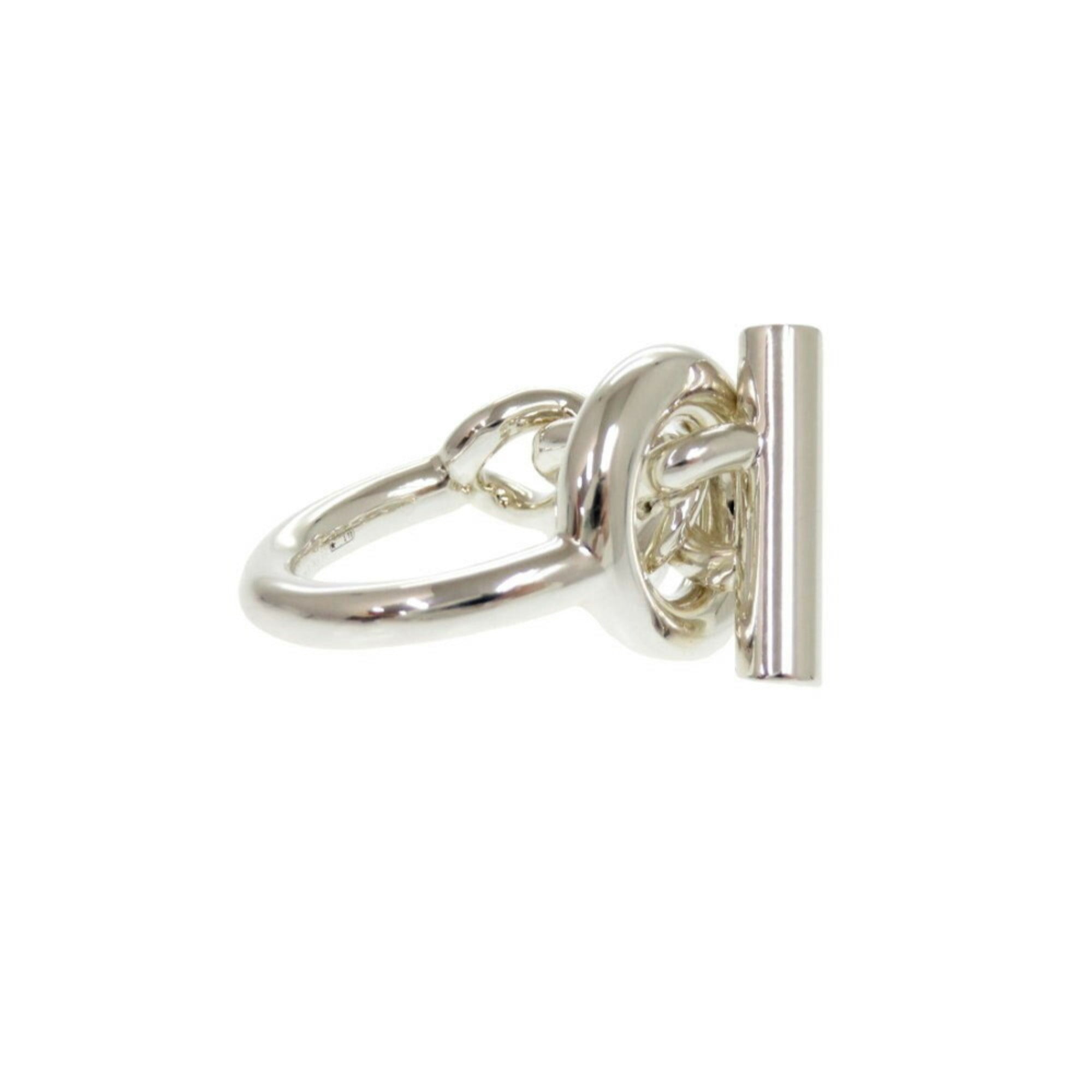 Hermes Silver Silver 925 Band Ring (Pre-Owned)