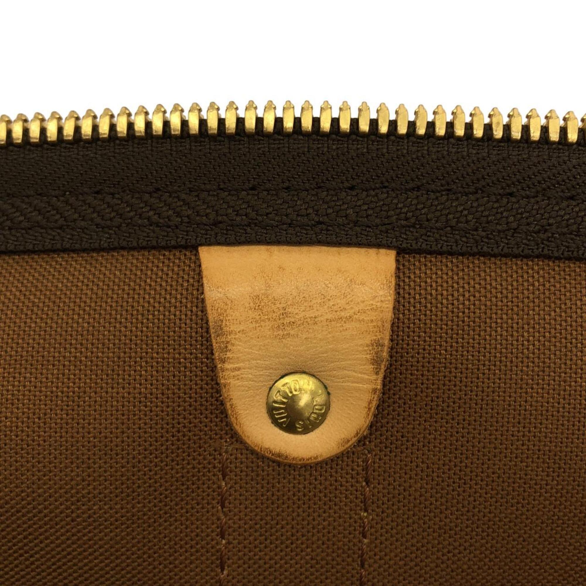 Louis Vuitton Monogram Marron Coated Canvas Boston Bag (Pre-Owned)