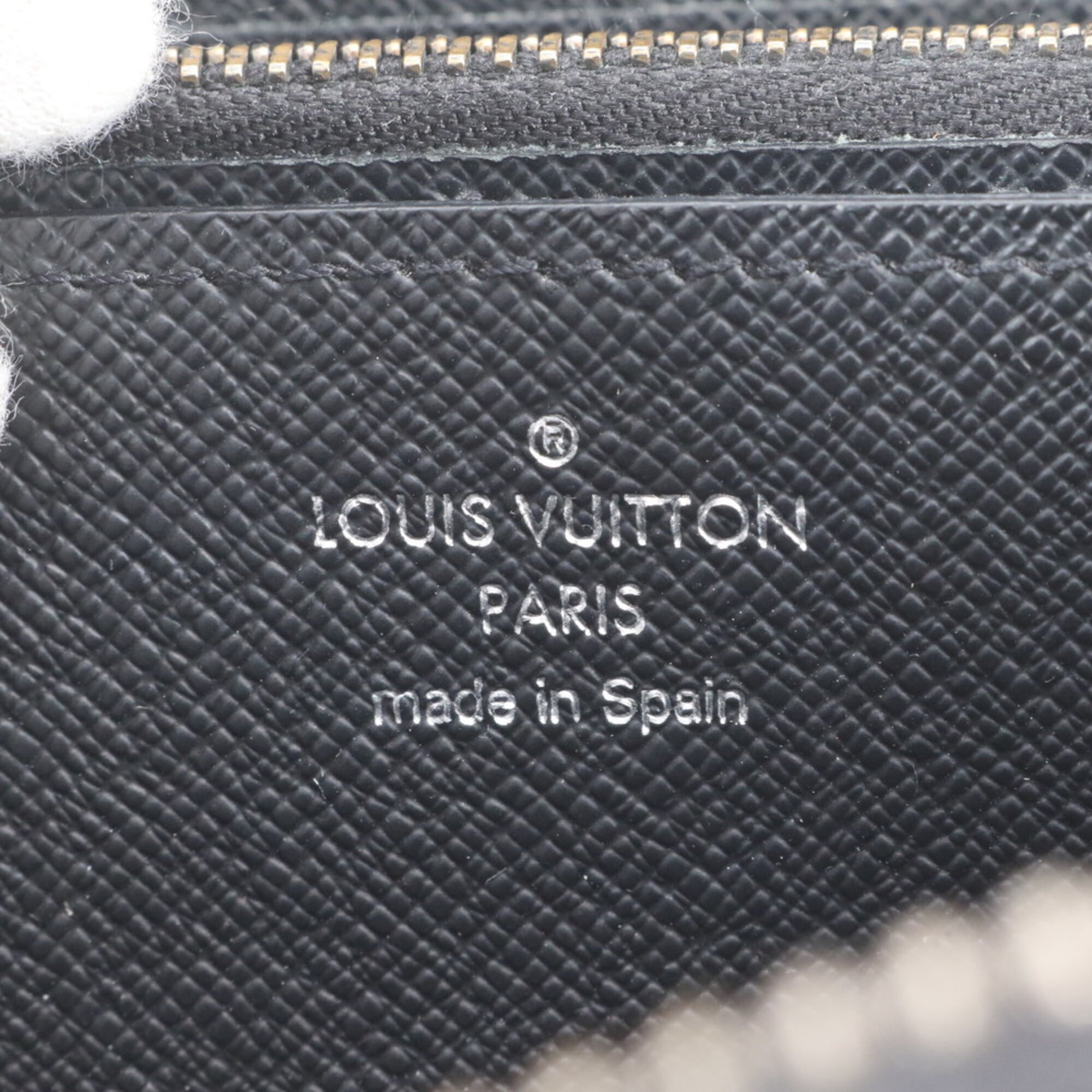 Louis Vuitton Black Leather Coated Canvas Long Wallet (Bi-Fold) (Pre-Owned)