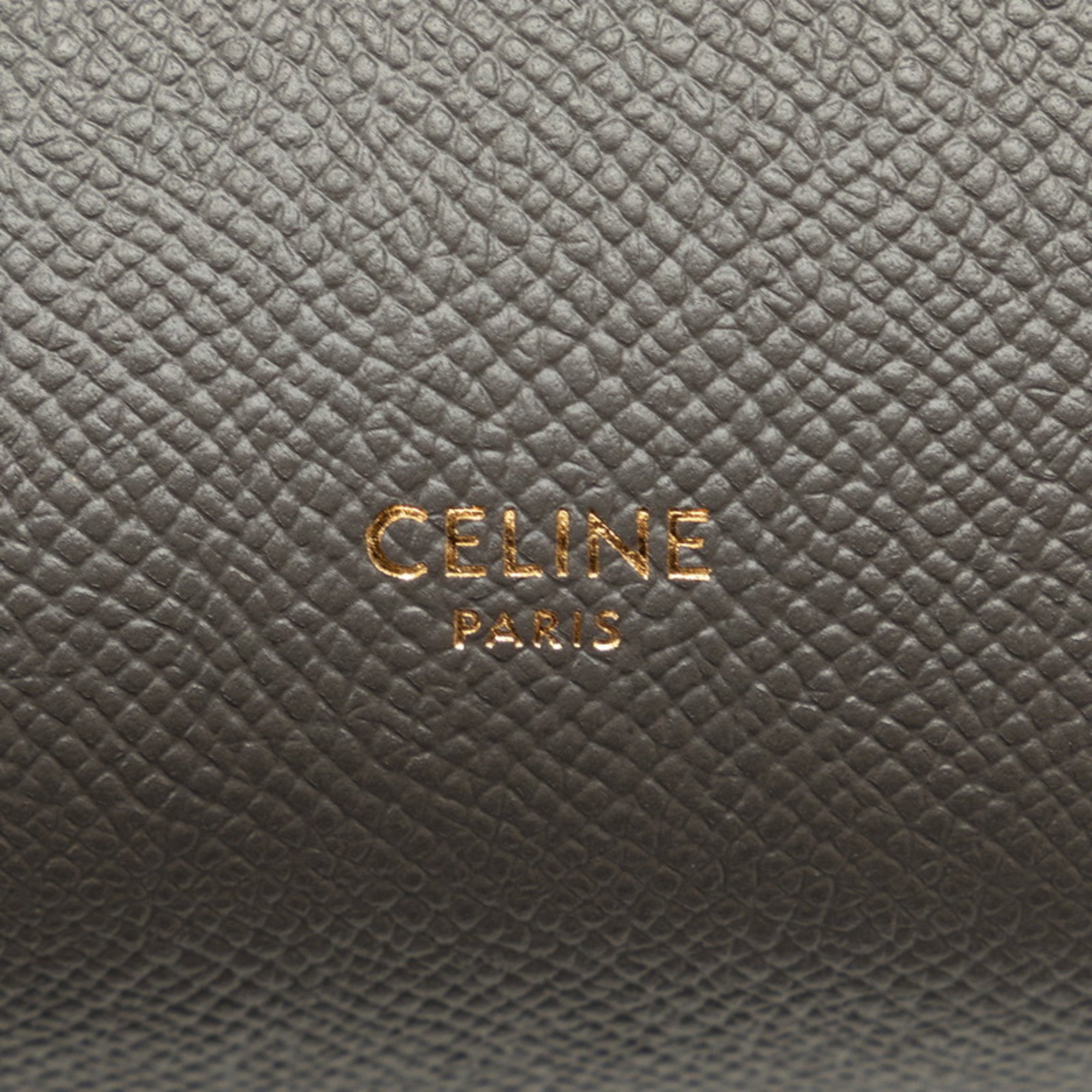 Celine Gray Leather Handbag Shoulder Bag (Pre-Owned)