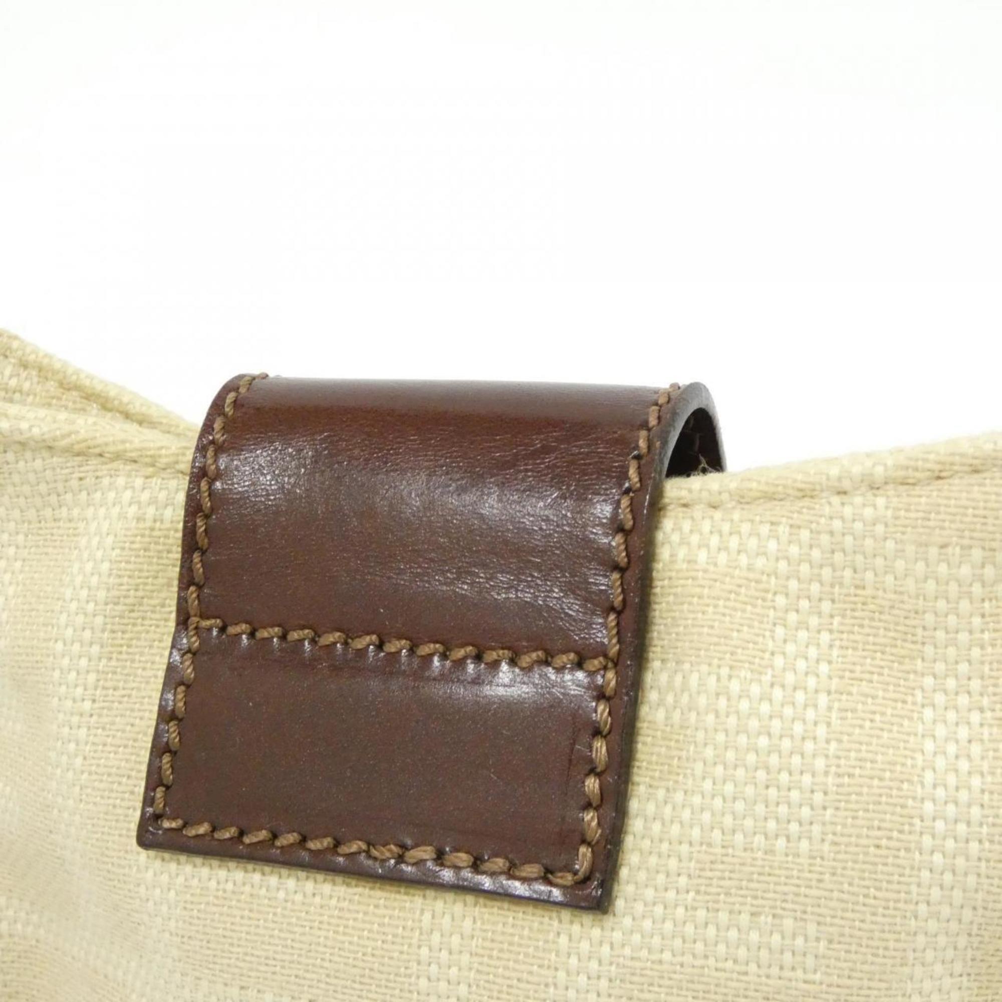 Fendi Ivory Canvas Handbag (Pre-Owned)
