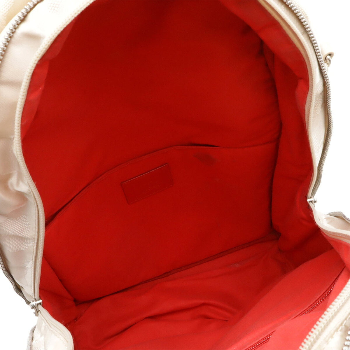 Christian Louboutin Beige Black Nylon Rubber Leather Backpack (Pre-Owned)