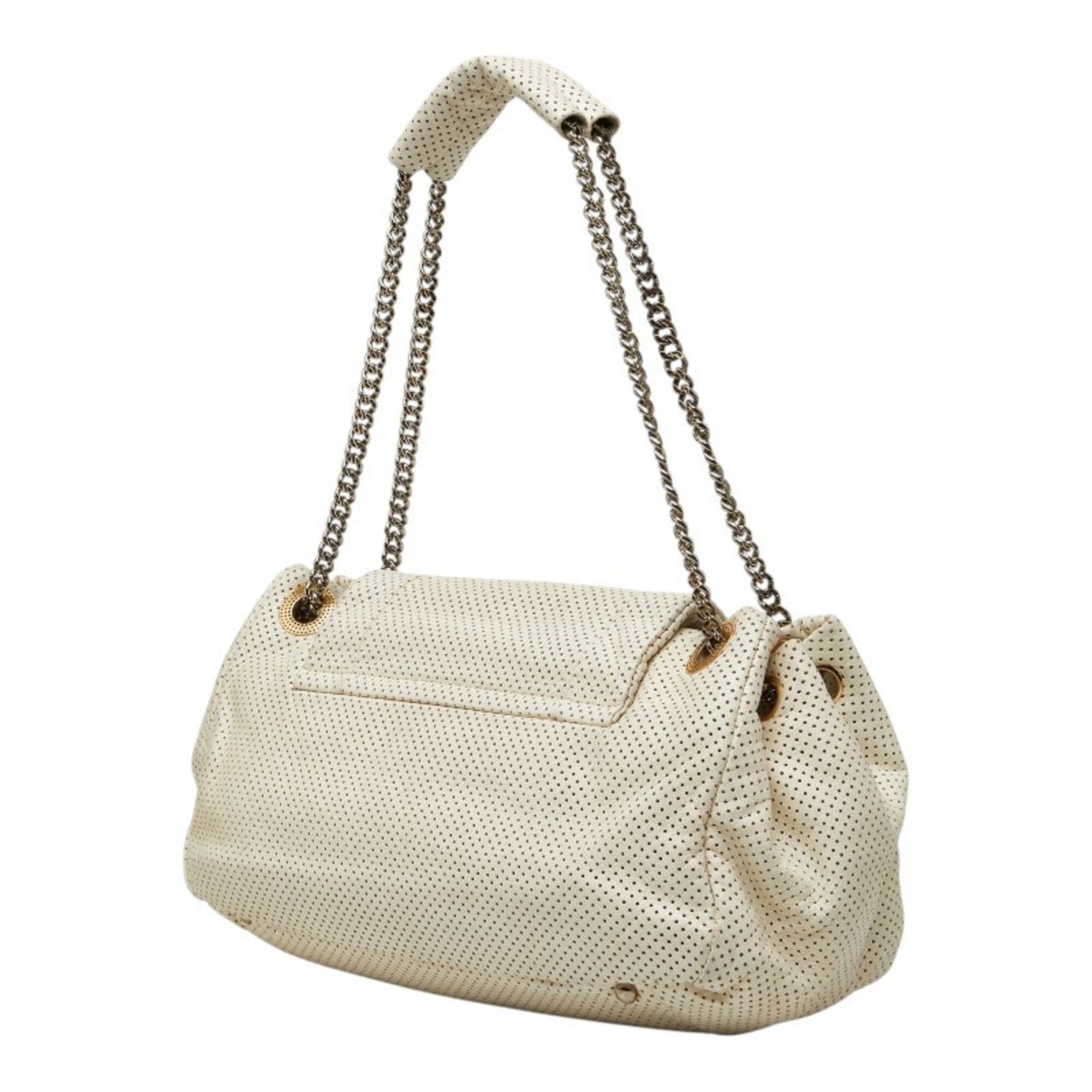 Chanel Off-White Leather Shoulder Bag (Pre-Owned)