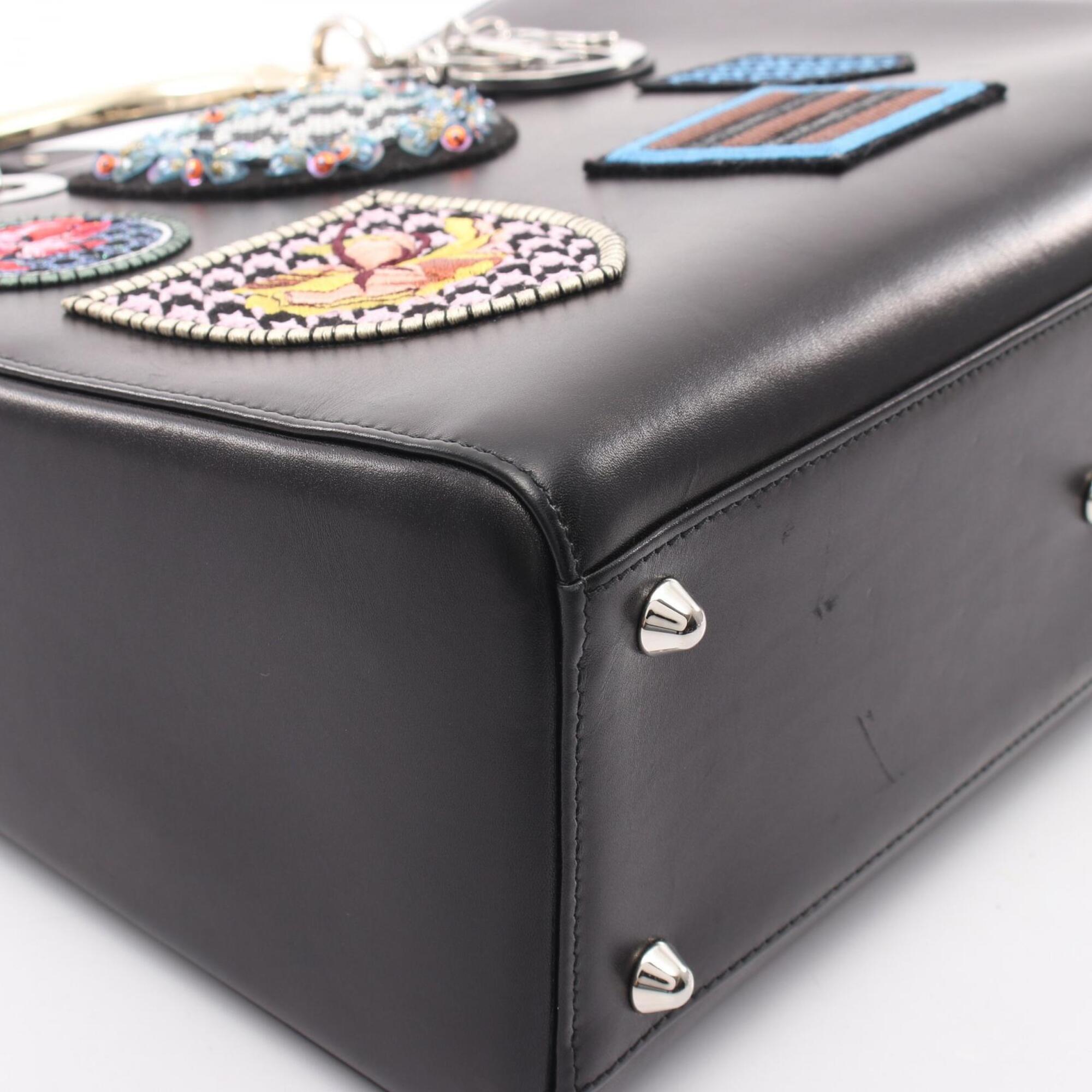 Christian Dior Black Multi-Color Leather Handbag (Pre-Owned)